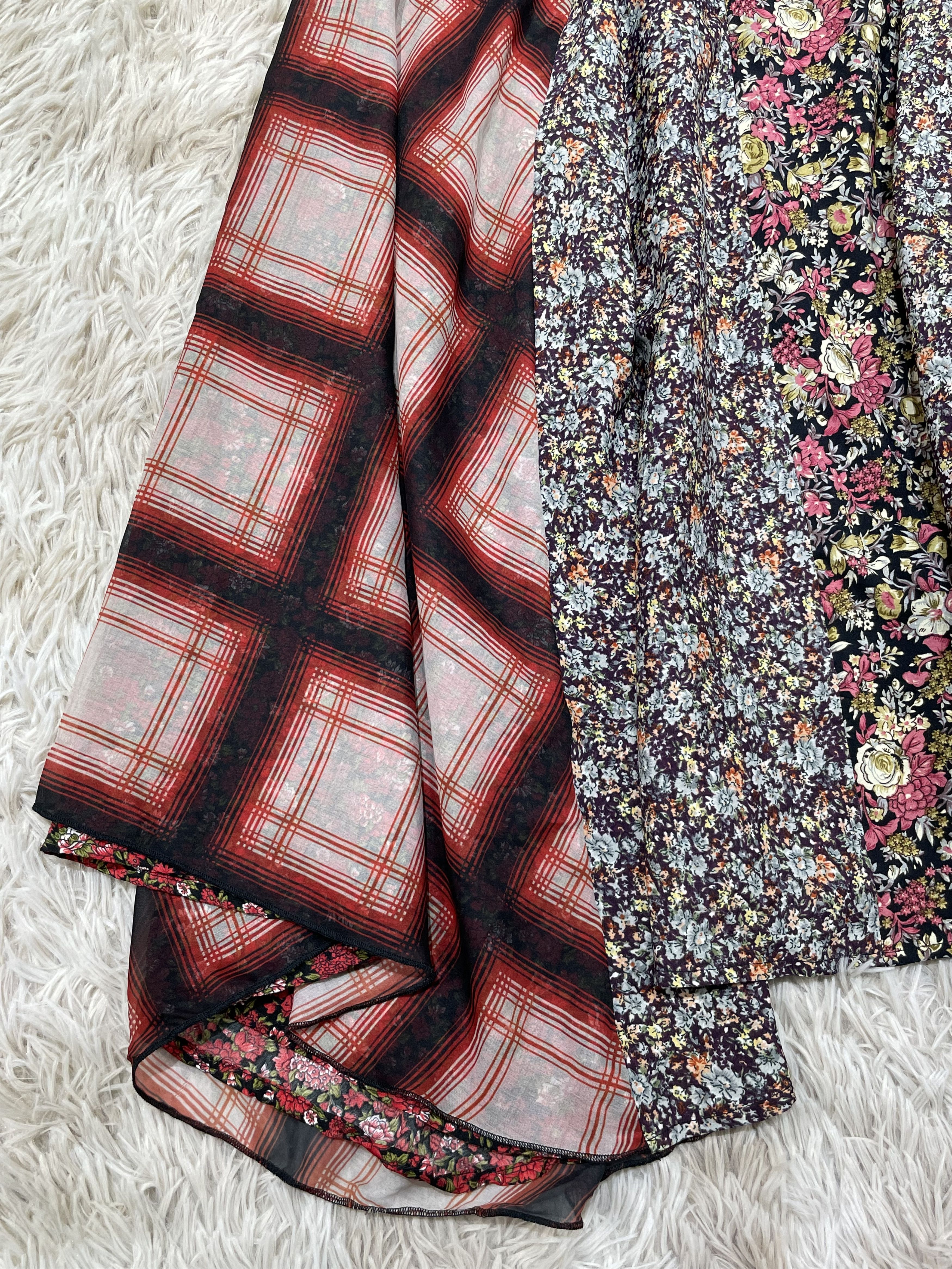 Diesel Plaid and Floral Skirt XS Size 25" / US 0 / IT 36 - 9 Thumbnail