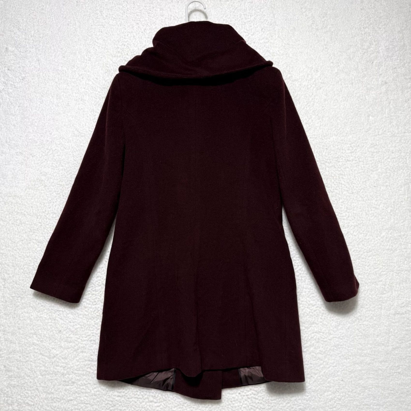 Cole Haan VINTAGE Cole Haan Coat Wool Burgundy Belted Duffle Overcoat Women 10 Wool Blend Signature Old Money Quit Luxury Length 35” P2P 19” Size L / US 10 / IT 46 - 3 Thumbnail