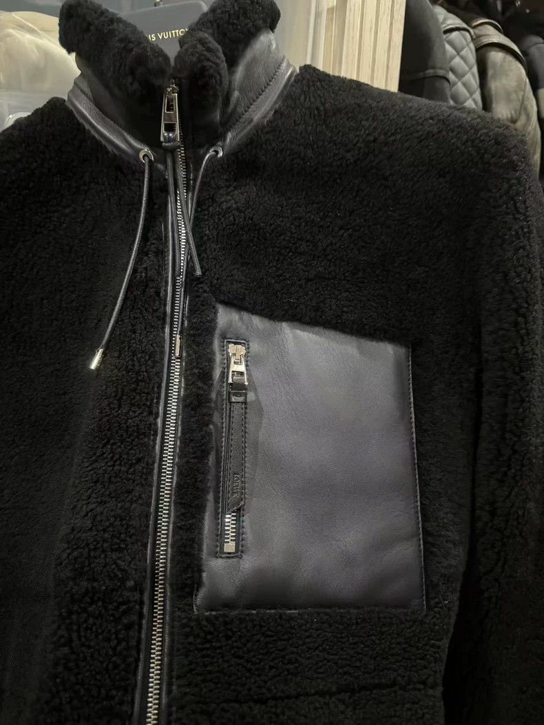 Loewe LOEWE A black coat with fur and hair Size US M / EU 48-50 / 2 - 3 Thumbnail