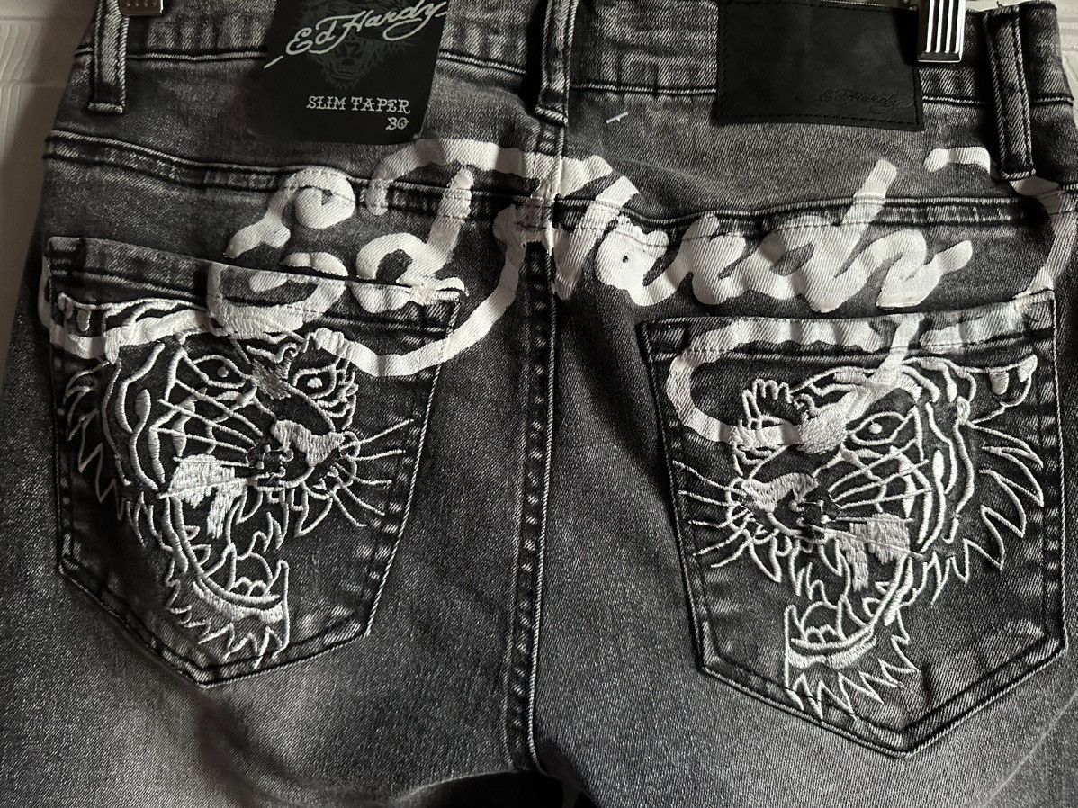 Ed Hardy Ed Hardy Tiger Outline Slim Skinny Jean Size US 30 / EU 46 - 4 Thumbnail