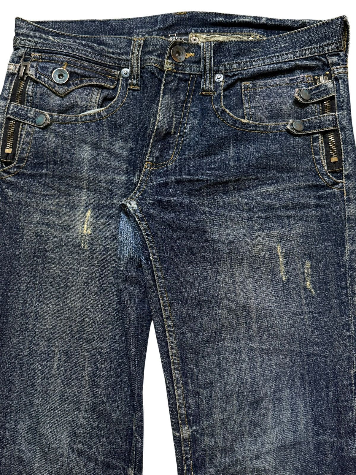 Kapital Vintage Japanese Brand Faded Wash Distress Wide Leg Flare Size US 34 / EU 50 - 3 Thumbnail