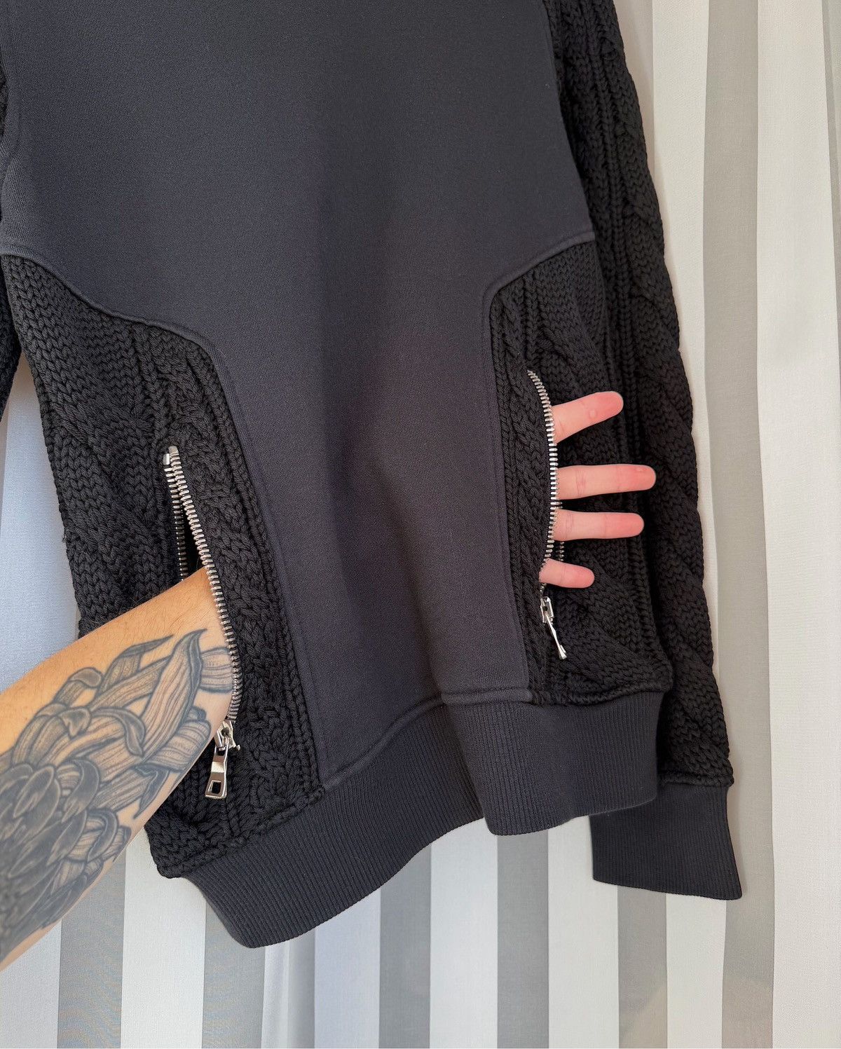 Balmain BALMAIN FW2014 Army Cabel Knit Zip Sweater Decarnin Black Size US M / EU 48-50 / 2 - 7 Thumbnail
