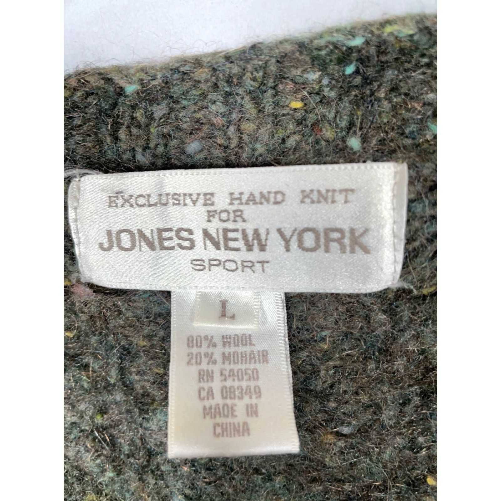 Jones New York VINTAGE Jones New York Cardigan Sweater Women Large Olive Green Wool Mohair Elongated Cable Knit V-Neck Button Front 90s Preppy Heavyweight Casual Size L / US 10 / IT 46 - 3 Thumbnail