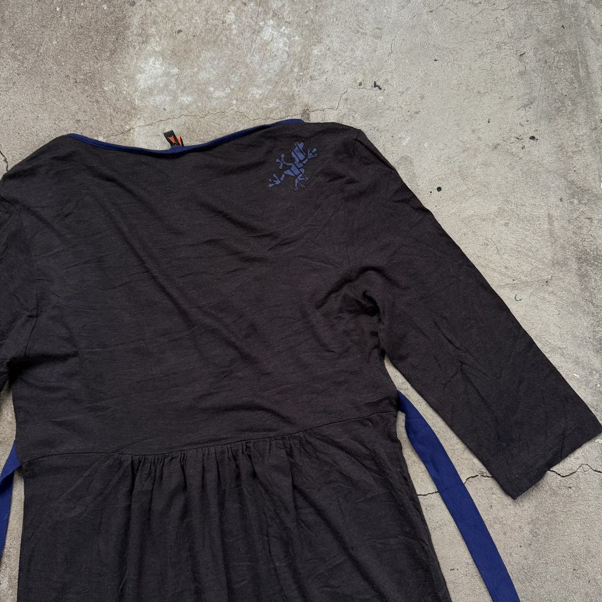 Cop Copine × Vintage Cop Copine Viscose Brown and blue dress with ribbon tie Size L / US 10 / IT 46 - 5 Thumbnail