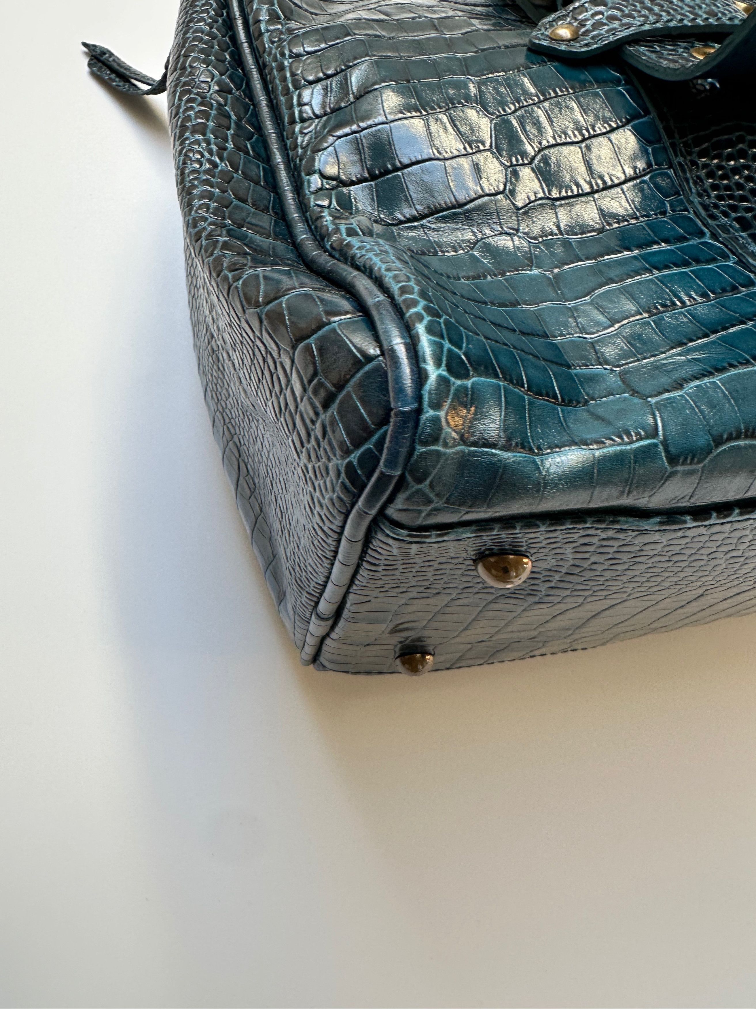 Longchamp Longchamp Kate Moss Emerald Leather Handbag France Size ONE SIZE - 5 Thumbnail