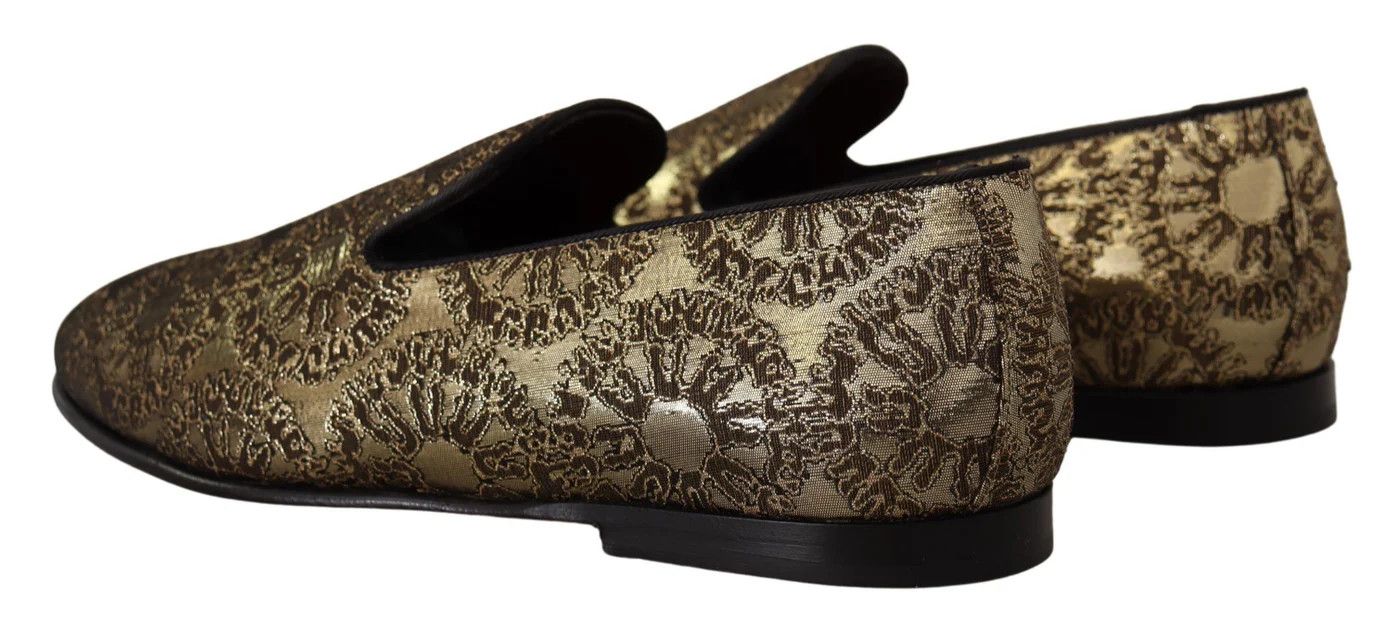 Dolce & Gabbana o1y0125 Embroidered Loafers in Gold Size US 6 / EU 39 - 4 Thumbnail