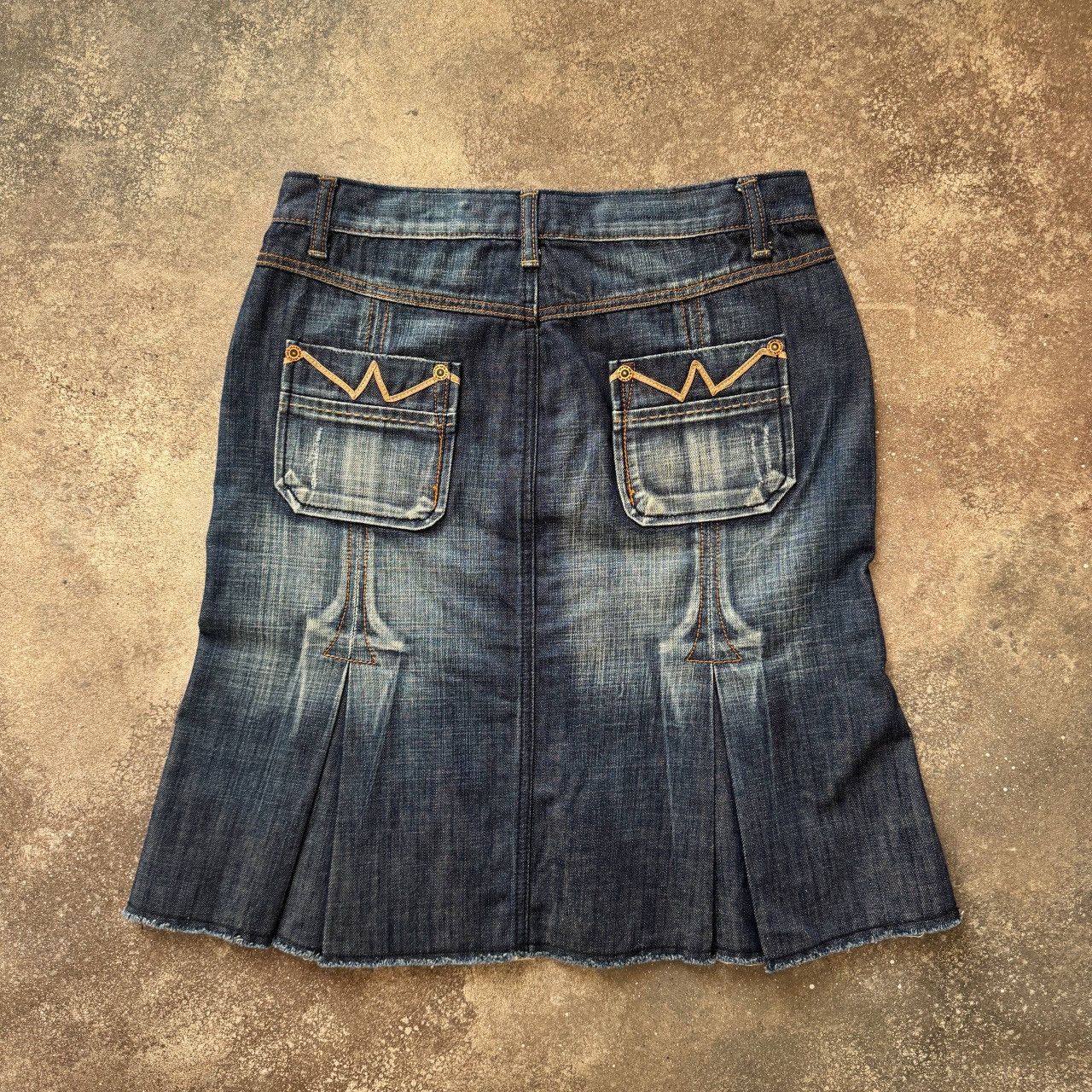 20471120 Diesel Style Vintage Y2K Washed Denim Skirt Size 28" / US 6 / IT 42 - 2 Thumbnail