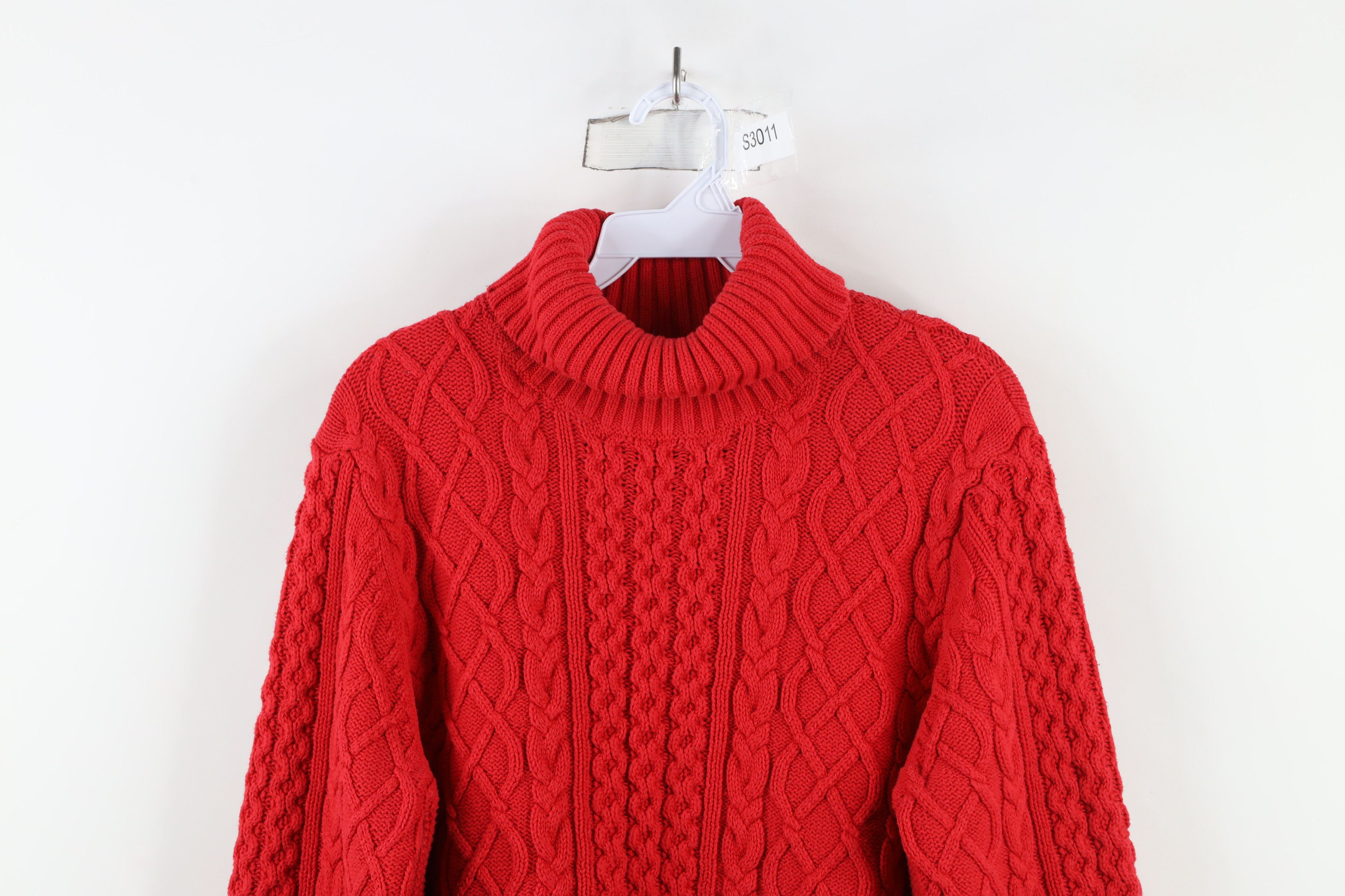 Lands' End × Vintage Vintage Lands End Fisherman Cable Knit Turtleneck Sweater Size XL / US 12-14 / IT 48-50 - 2 Thumbnail