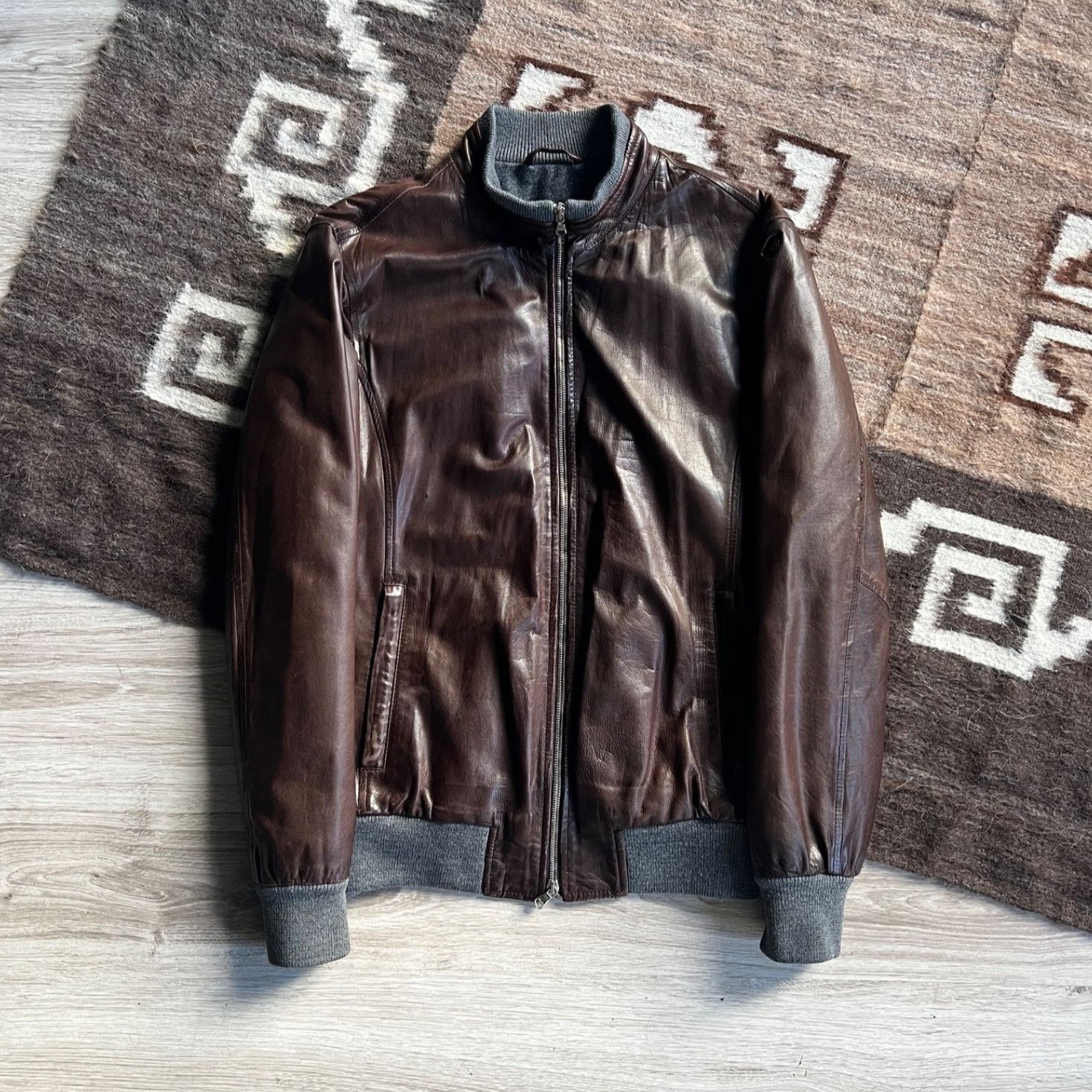 Barba Napoli Leather Bomber Jacket Handmade 9771AC