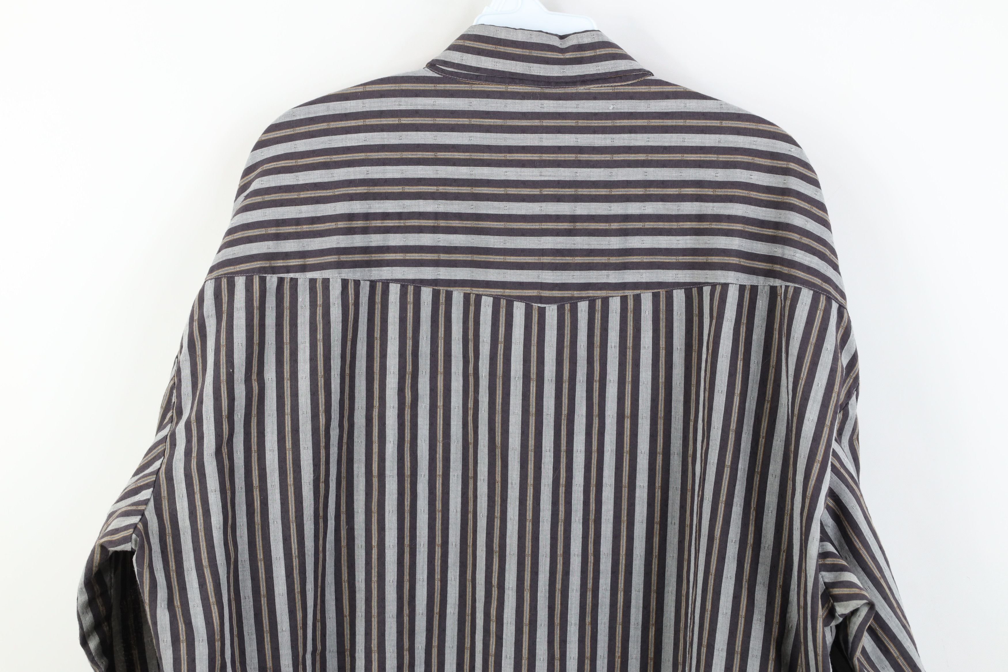 Vintage Vintage 90s Streetwear Cowboy Striped Snap Button Shirt Size US XXL / EU 58 / 5 - 12 Thumbnail