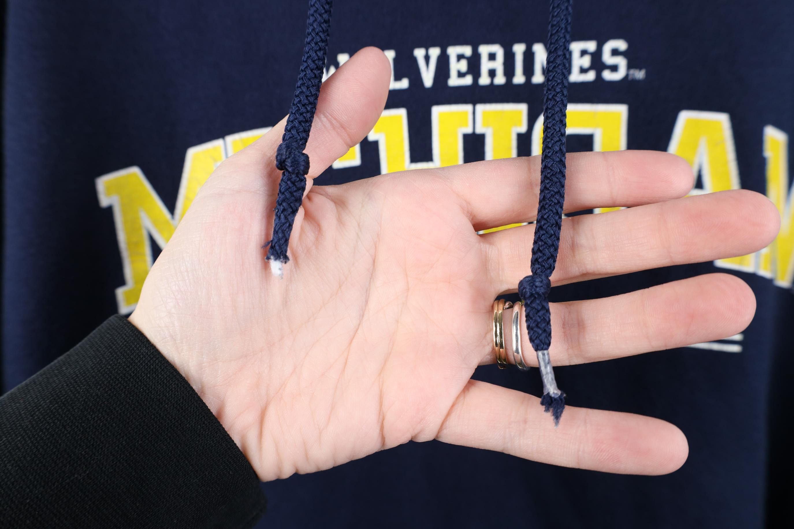Vintage Vintage 90s University of Michigan Hoodie Sweatshirt Blue Size US L / EU 52-54 / 3 - 4 Thumbnail