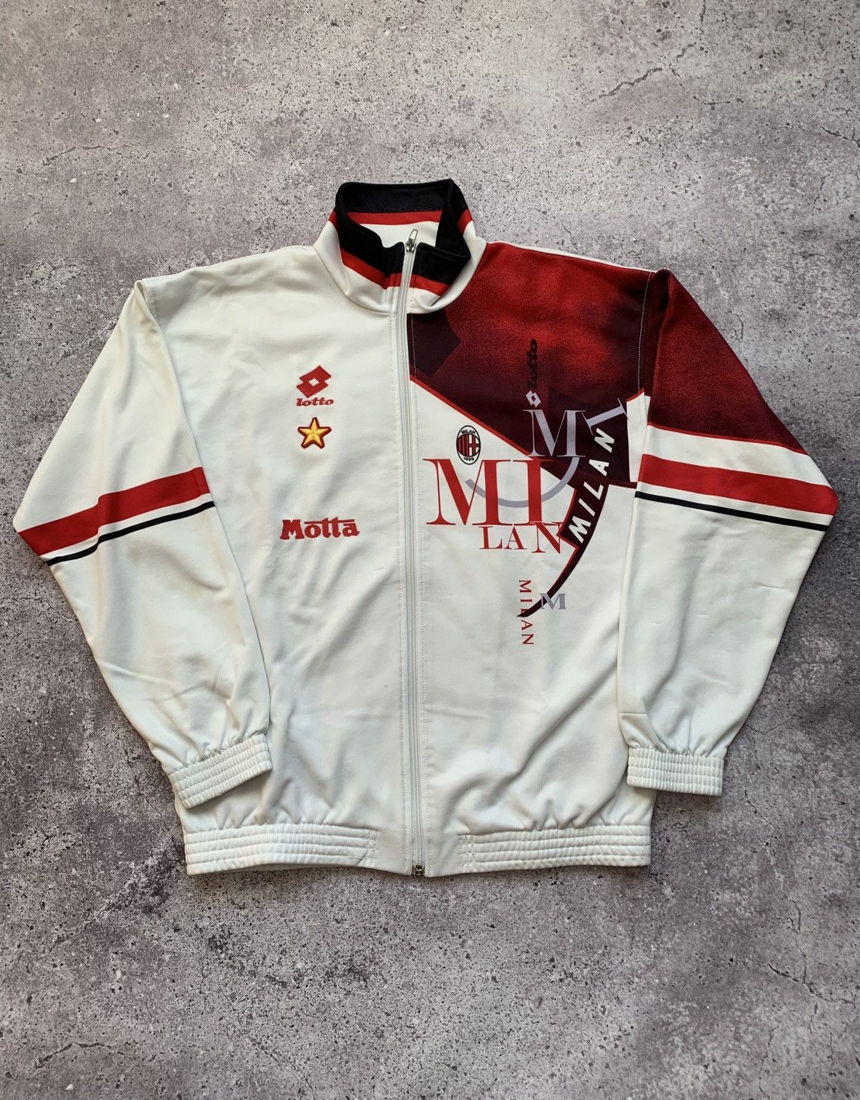 Lotto Sport 🔥GRAIL AC MILAN 1993/94 TRACK TOP SOCCET JACKET LOTTO Size US L / EU 52-54 / 3 - 2 Thumbnail