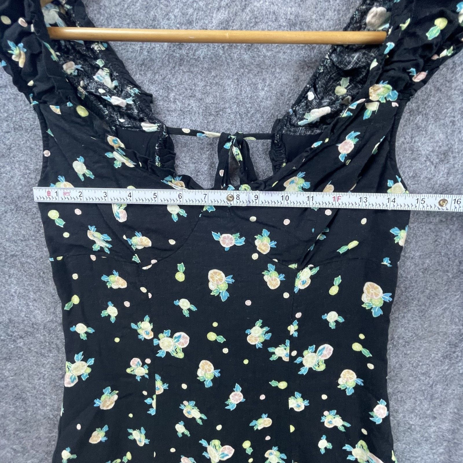 Free People Free People Dress M Black Ruffle Tie Back Picnic Summer Boho Size M / US 6-8 / IT 42-44 - 4 Thumbnail