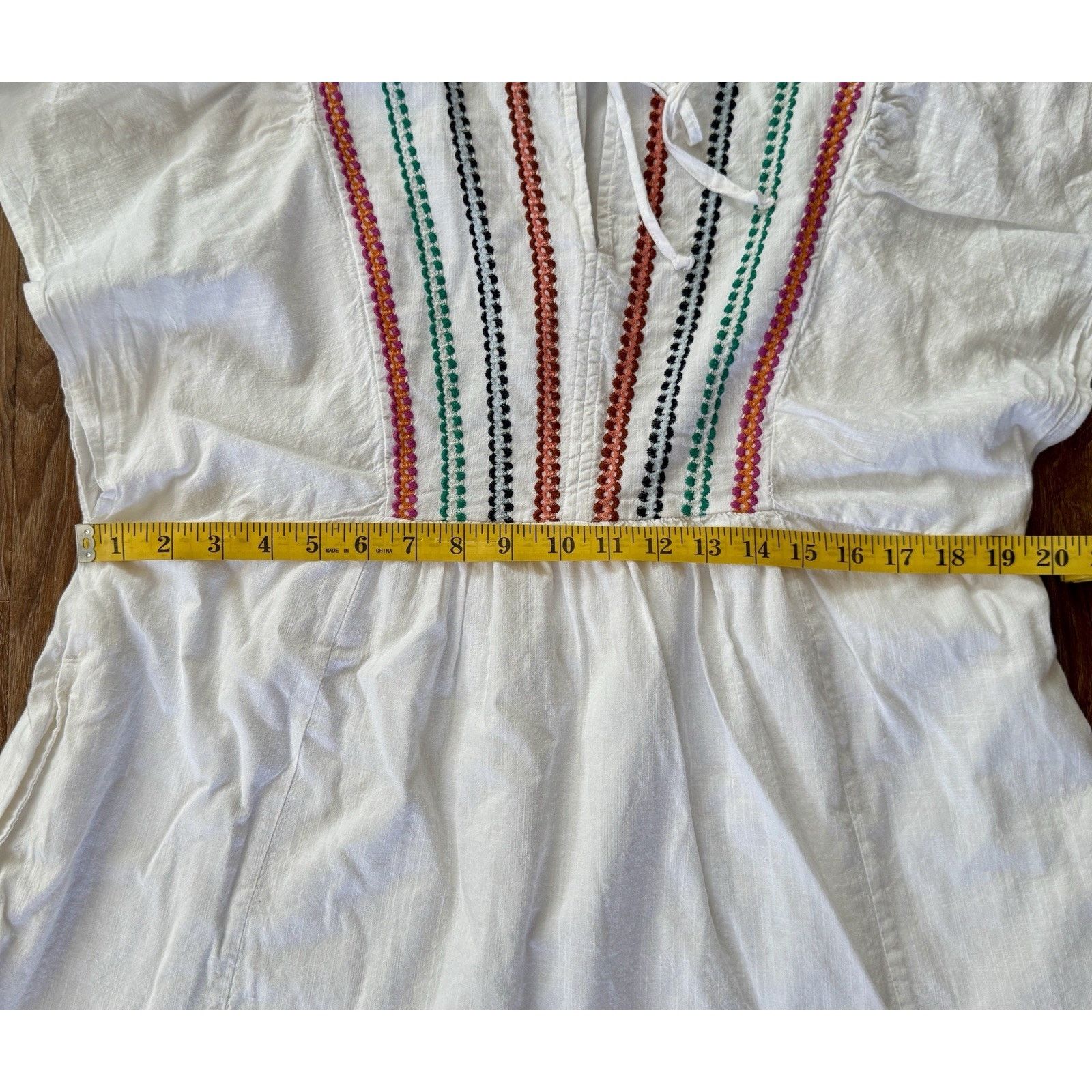 Other Knox Rose Women’s Dress XL White Embroidered Pockets GUC Size XL / US 12-14 / IT 48-50 - 4 Thumbnail