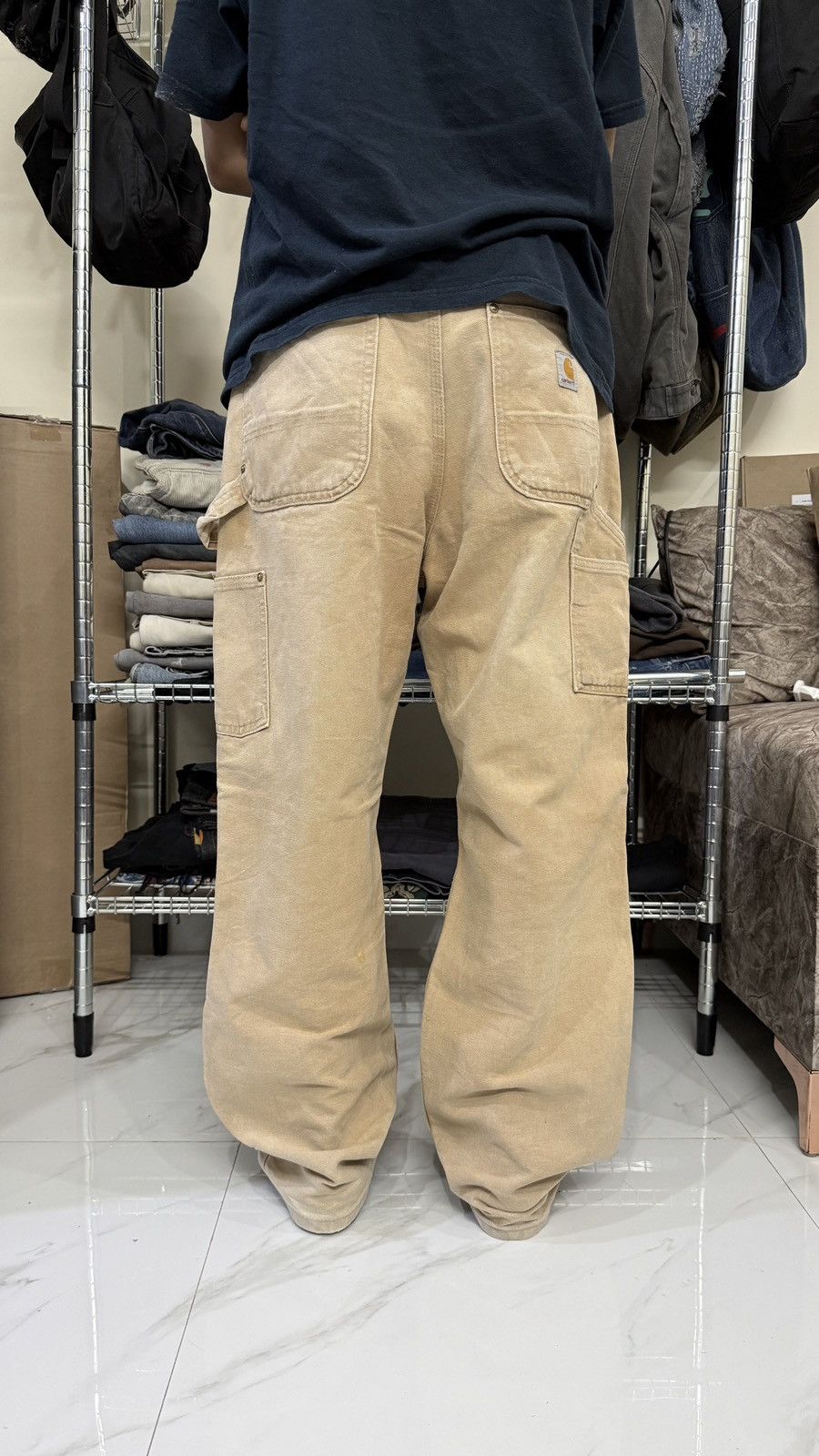 Carhartt 1 of 1 Carhartt hand drwan double knee denim Size US 33 - 9 Thumbnail