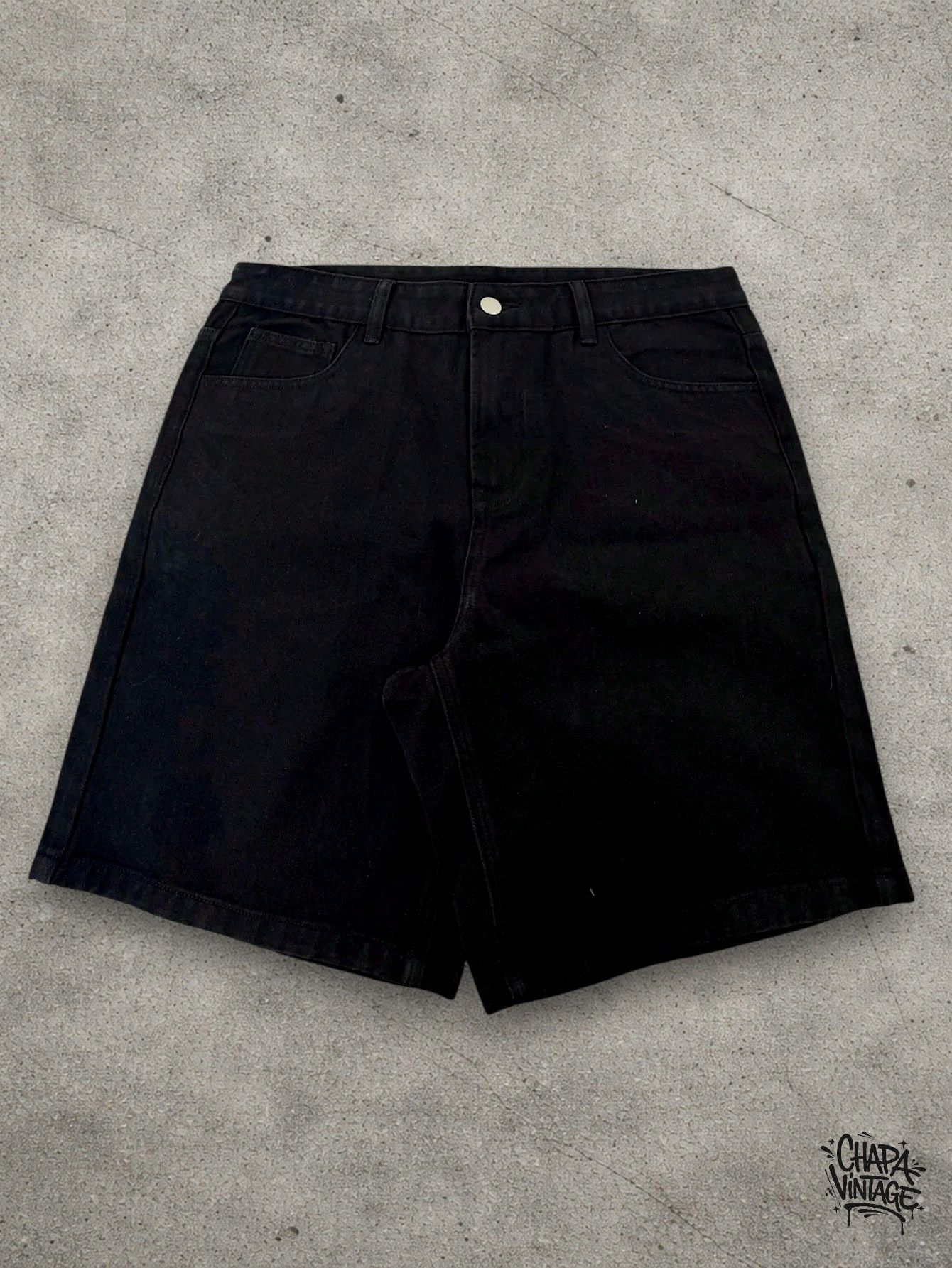Vintage Black denim shorts Size US 32 / EU 48 - 4 Thumbnail