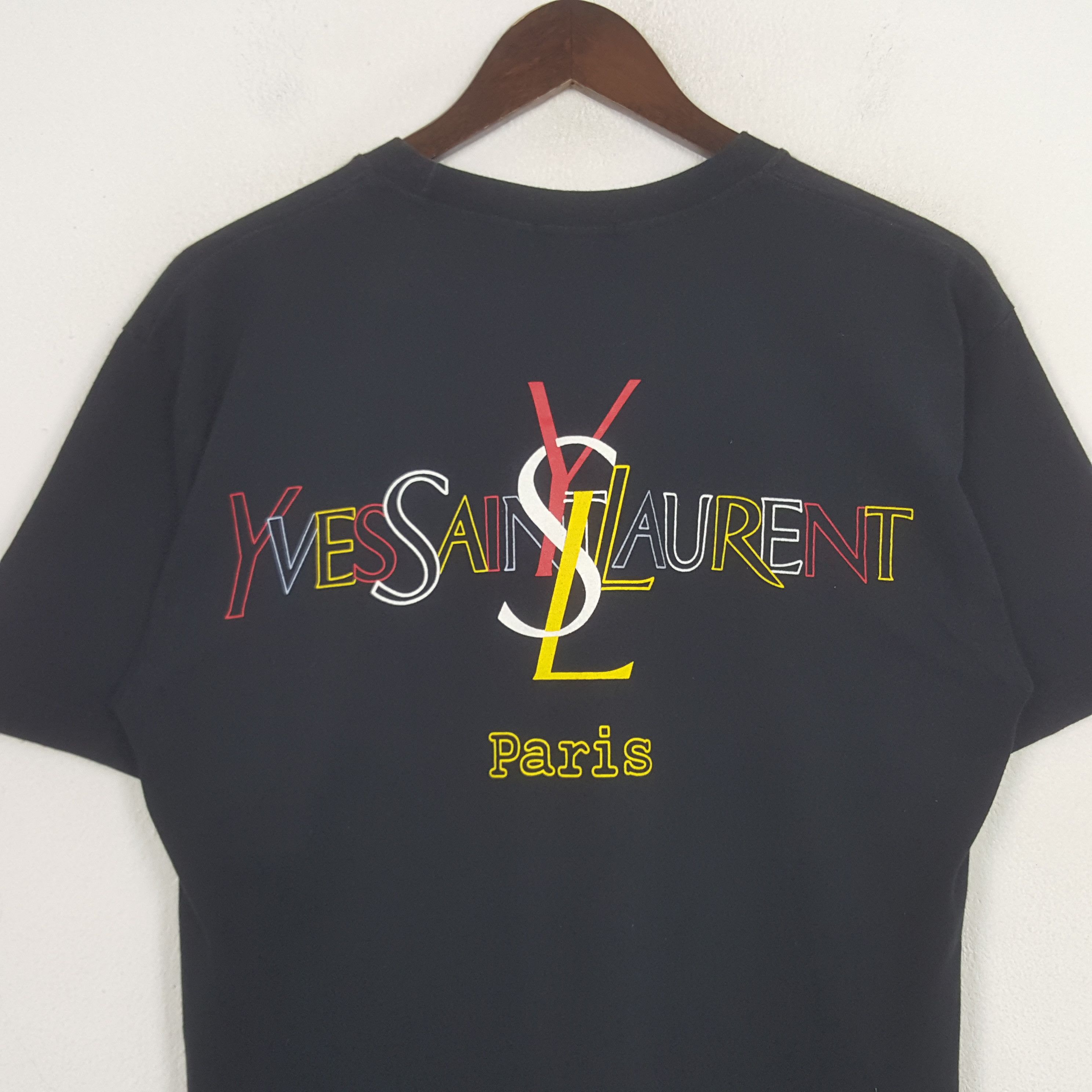 Other Vintage Yves Saint Laurent MultiColour Styel Logo Tshirt Size US M / EU 48-50 / 2 - 2 Thumbnail