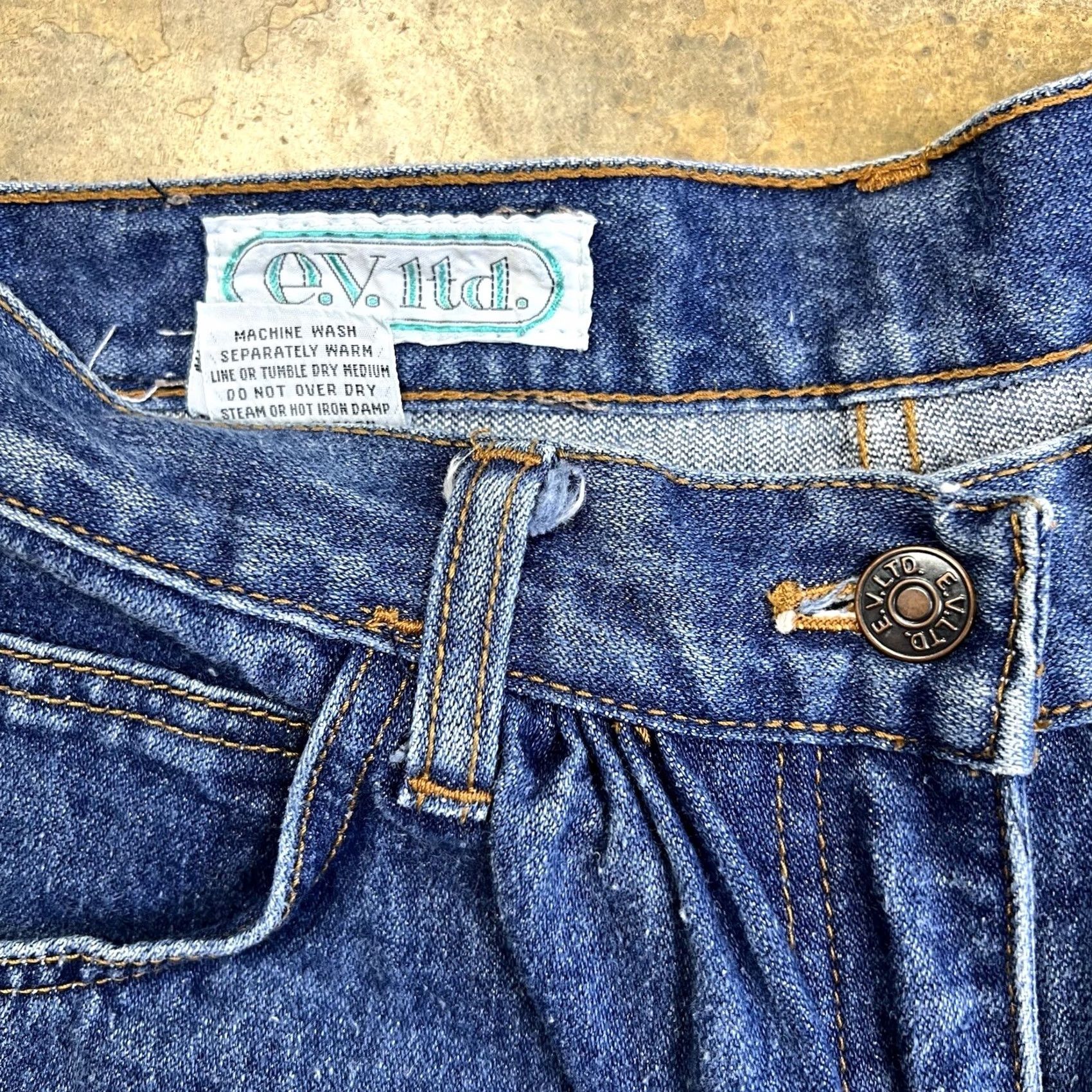 Vintage VINTAGE E.V. LTD. Jeans Womens 90s Denim High Rise Mom 27x29 Tapered Leg 100% Cotton Blue Size 27" / US 4 / IT 40 - 7 Thumbnail