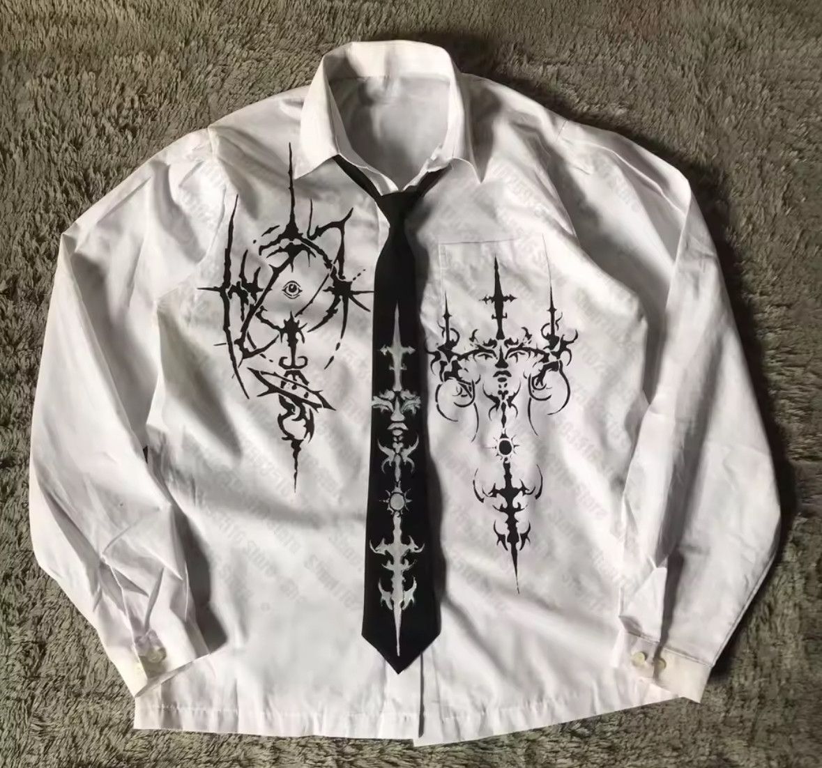 Other Street Classic Y2K Punk Gothic Style Long Sleeve Shirt Size US S / EU 44-46 / 1 - 1 Thumbnail