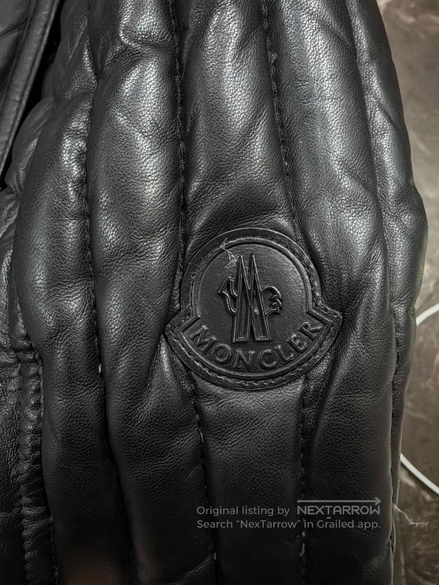 Moncler Moncler Black Leather Motorcycle Down Jacket. Size US M / EU 48-50 / 2 - 8 Thumbnail