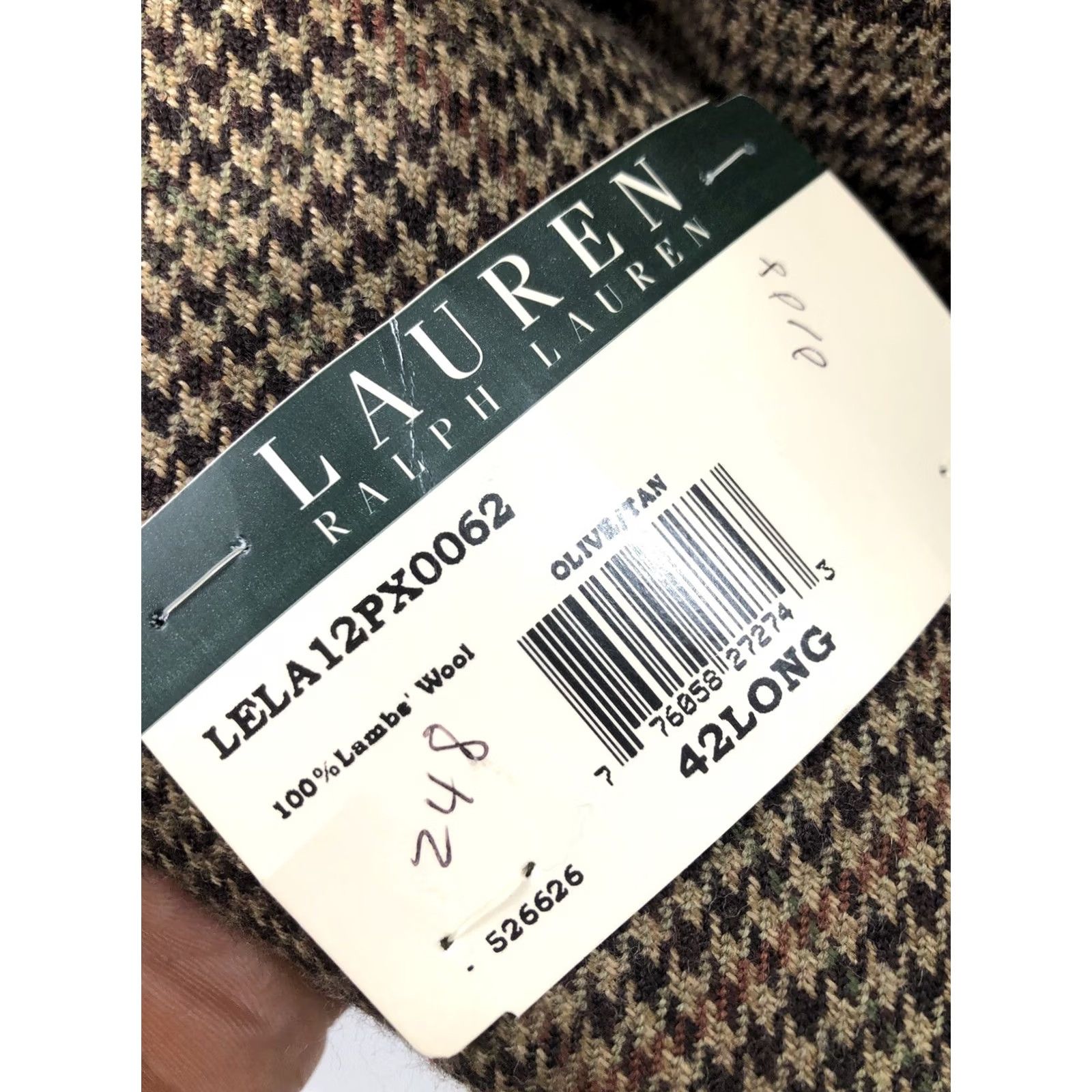 Ralph Lauren LAUREN / Ralph Lauren Blazer - Houndstooth Lam bswo ol Wool 42L Long Big & Tall Men Brown 90s Blazer Mens Size 42R - 4 Thumbnail