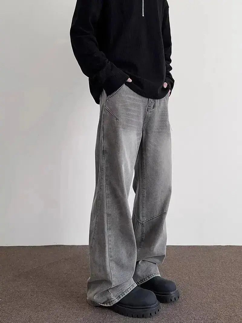 Japanese Brand Street vintage silhouette grey baggy jeans Size US 32 / EU 48 - 1 Thumbnail