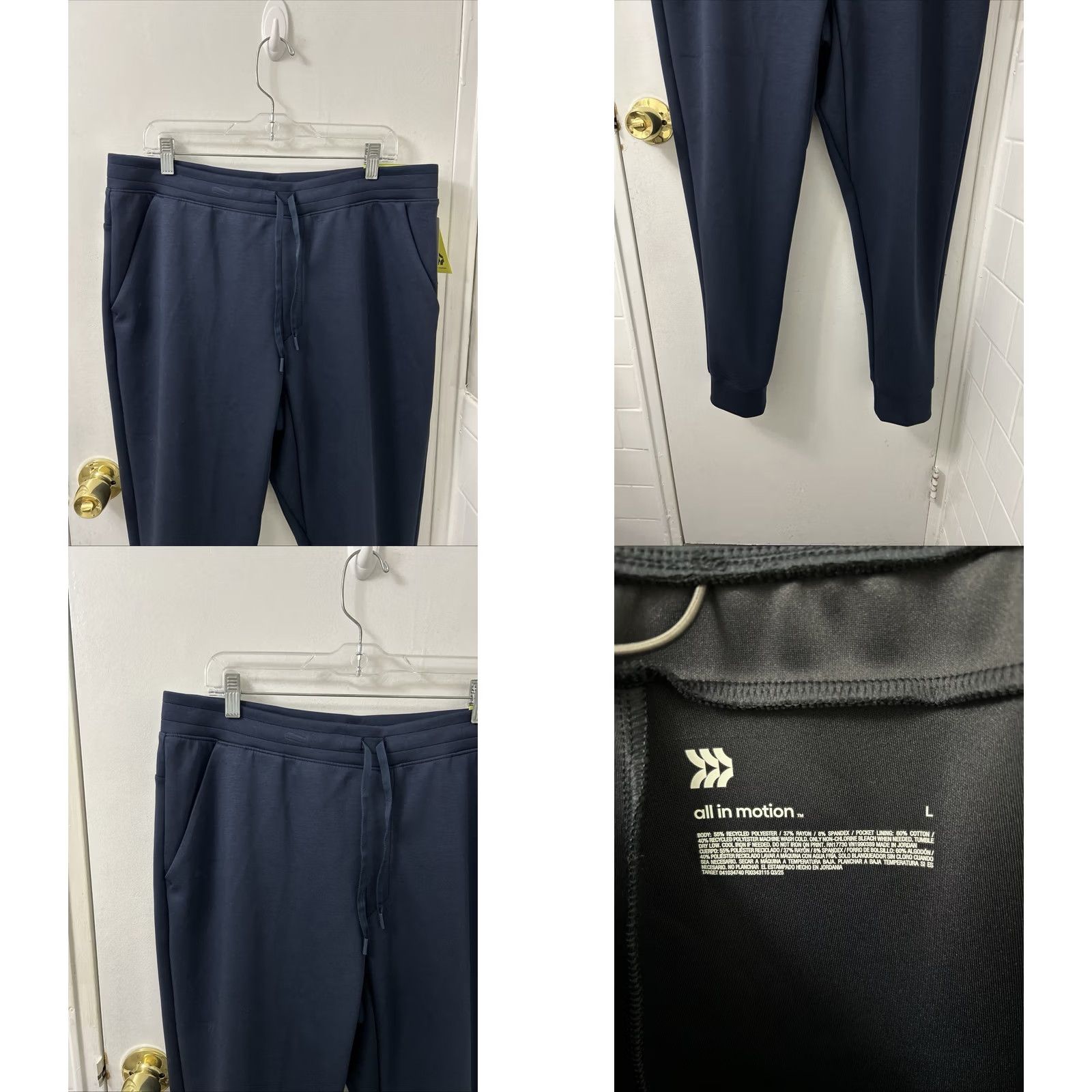 Vintage All in Motion Sleek Spacer Jogger Mens Large Navy Blue Athletic Pants NWT Size US 33 - 8 Thumbnail