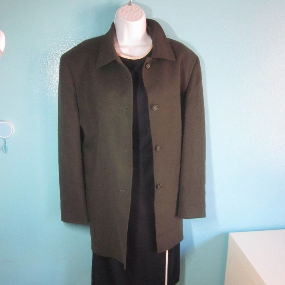 Nordstrom Nordstrom Olive Green Camelhair Coat - sfi Femme - Size 14 Size XL / US 12-14 / IT 48-50 - 12 Thumbnail