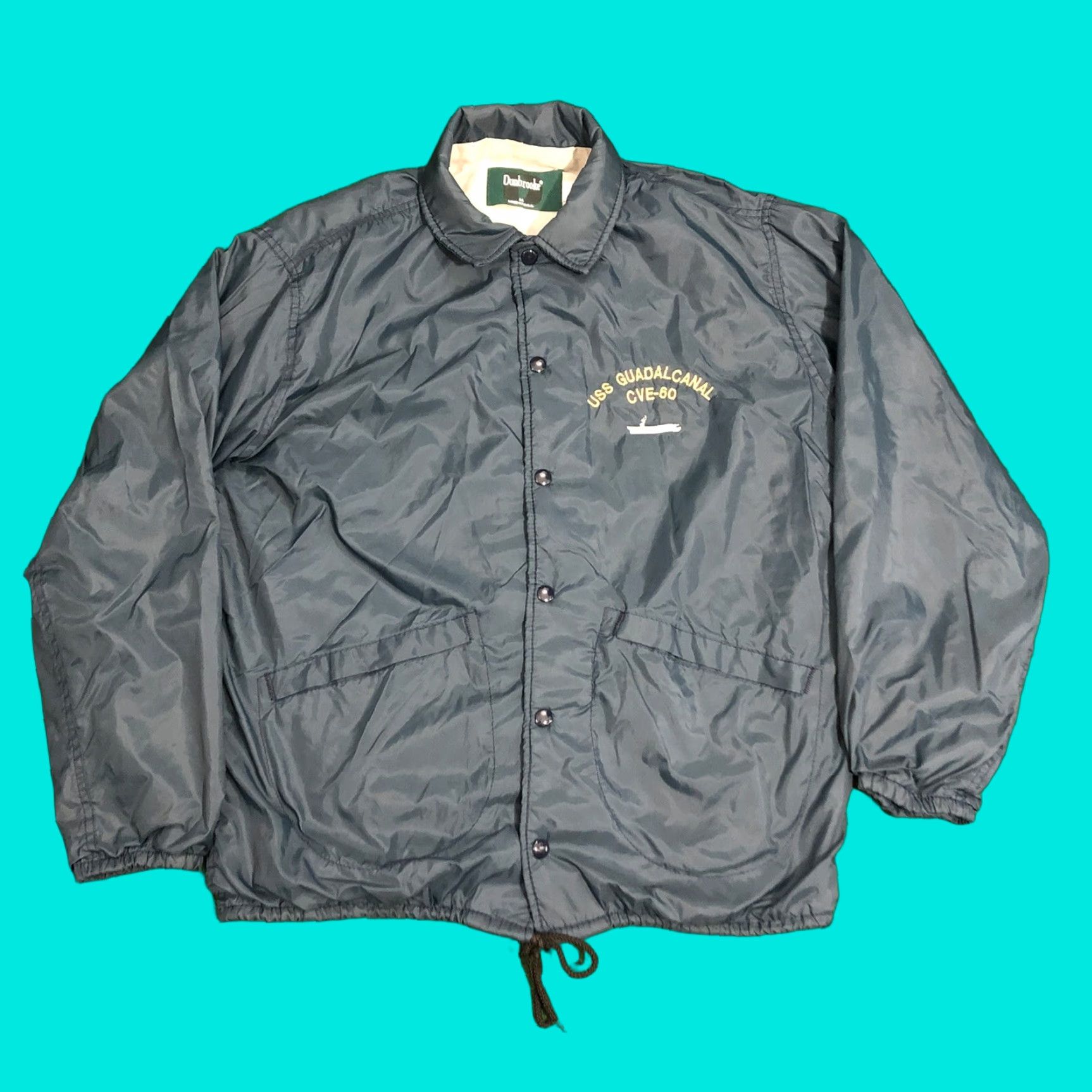 Dunbrooke VINTAGE USS Guadalcanal Mens Jacket Blue Medium CVE-60 Navy Military USA Made Jacket Size US M / EU 48-50 / 2 - 1 Thumbnail