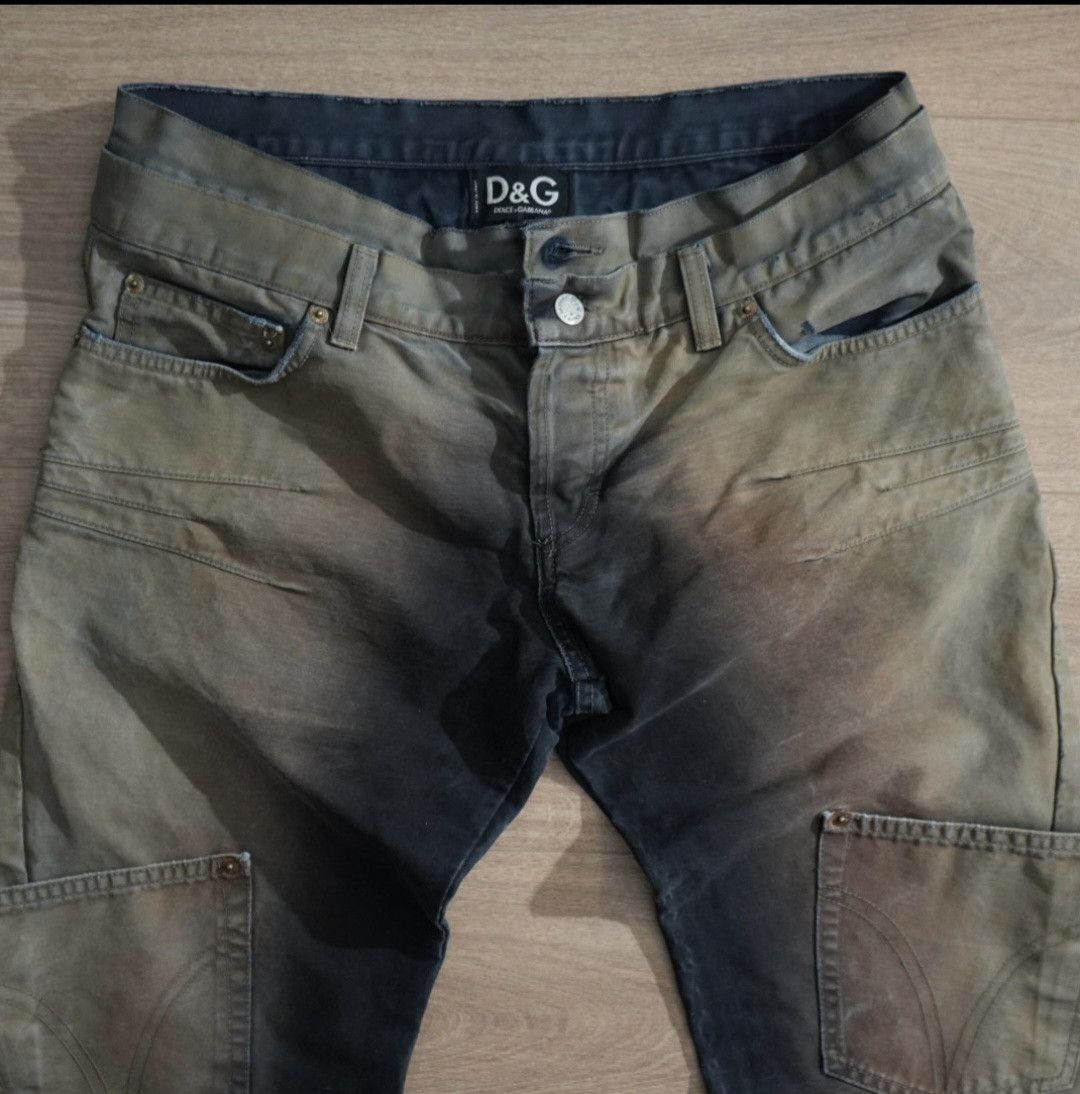 Dolce & Gabbana AW2003 Dolce & Gabbana Gradient Bleached Multi Pockets Pants Size US 32 / EU 48 - 2 Thumbnail