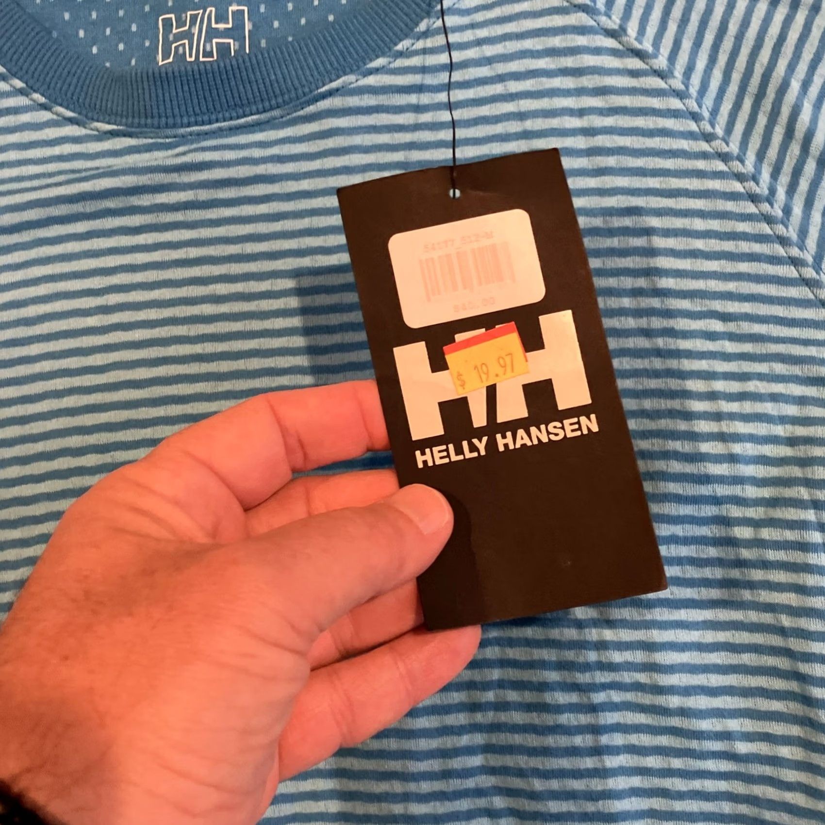 Helly Hansen Helly Hansen T-Shirt Womens Medium Long Sleeve Blue Striped Crew Neck Pullover Casual All Seasons Size M / US 6-8 / IT 42-44 - 4 Thumbnail