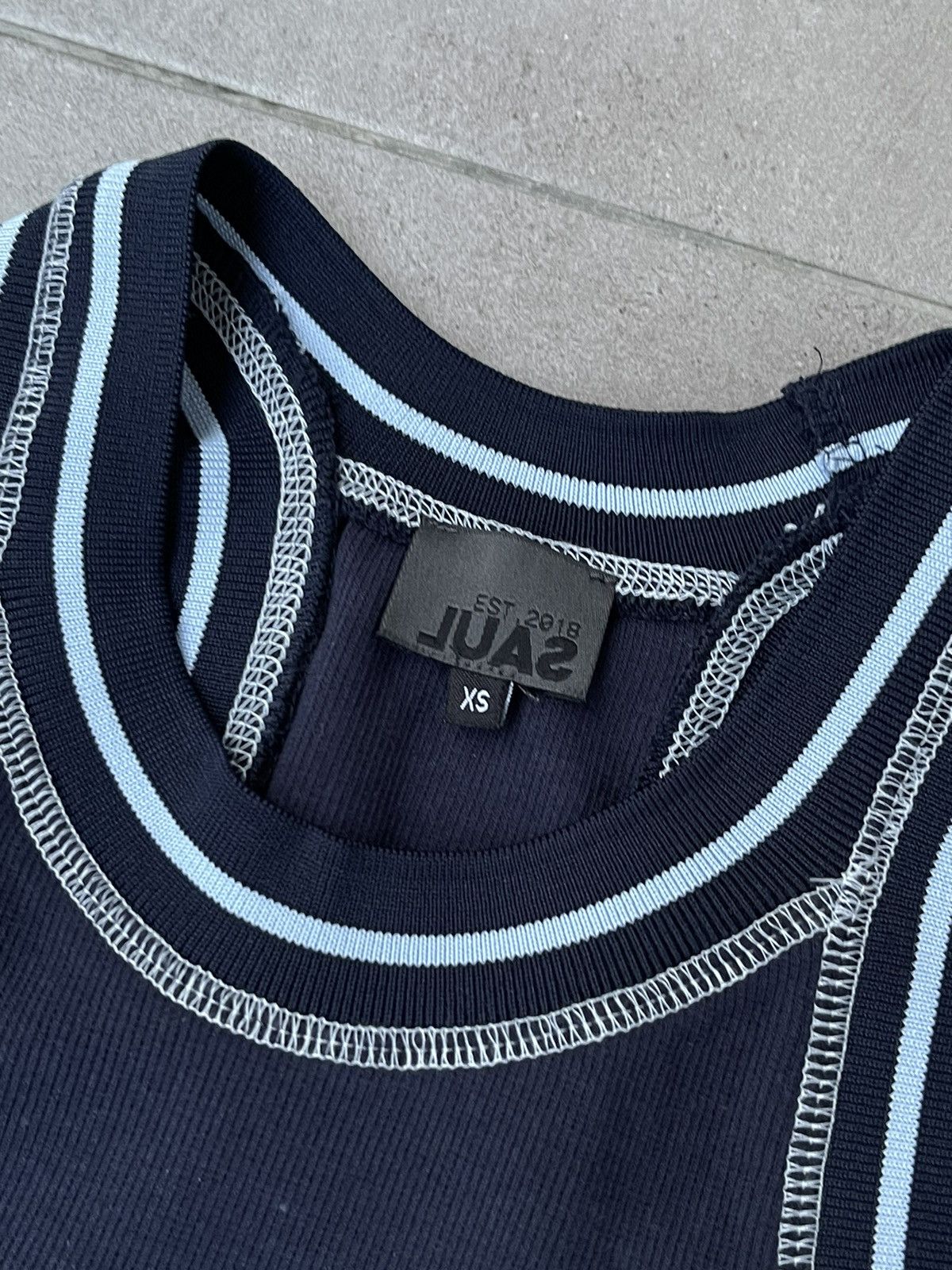 Saul Nash !DS! SS23 Saul Nash Navy Overlock Stitch Tank Top Size US XS / EU 42 / 0 - 16 Thumbnail