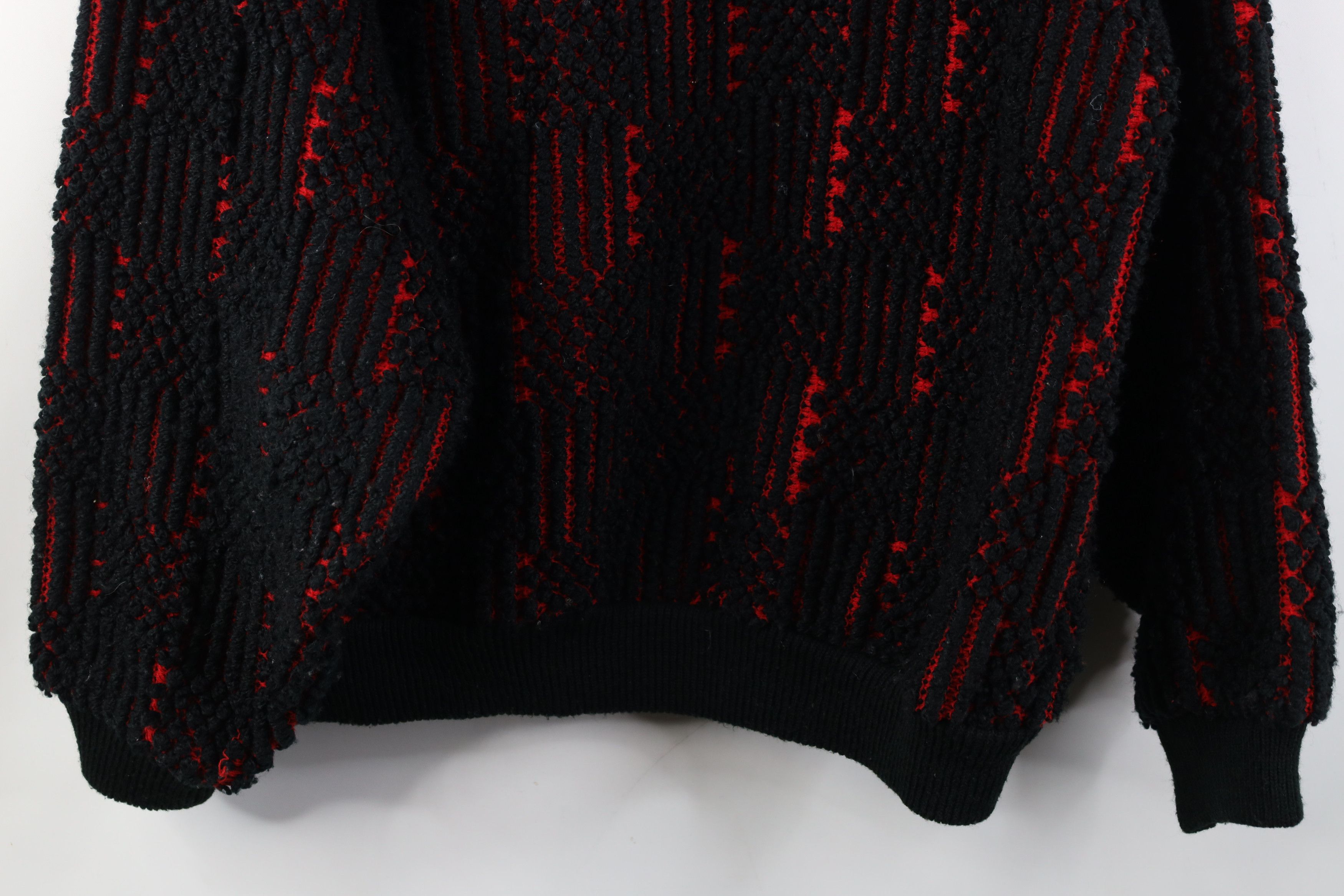 Vintage Vintage 90s Streetwear Trim Chunky Knit Football Sweater Size US M / EU 48-50 / 2 - 14 Thumbnail