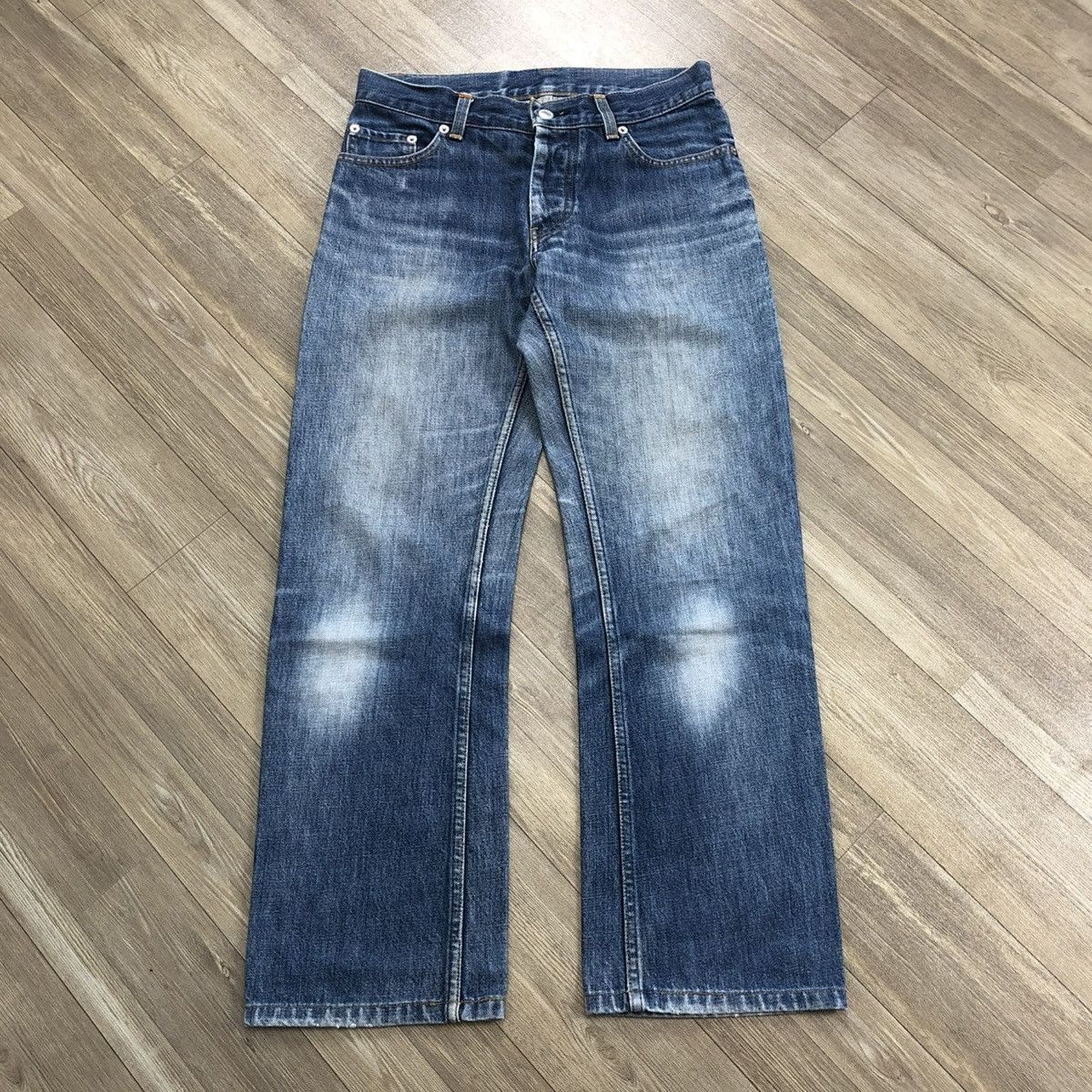 Vintage Helmut Lang Faded Classic Denim Bootcut Flared Jeans