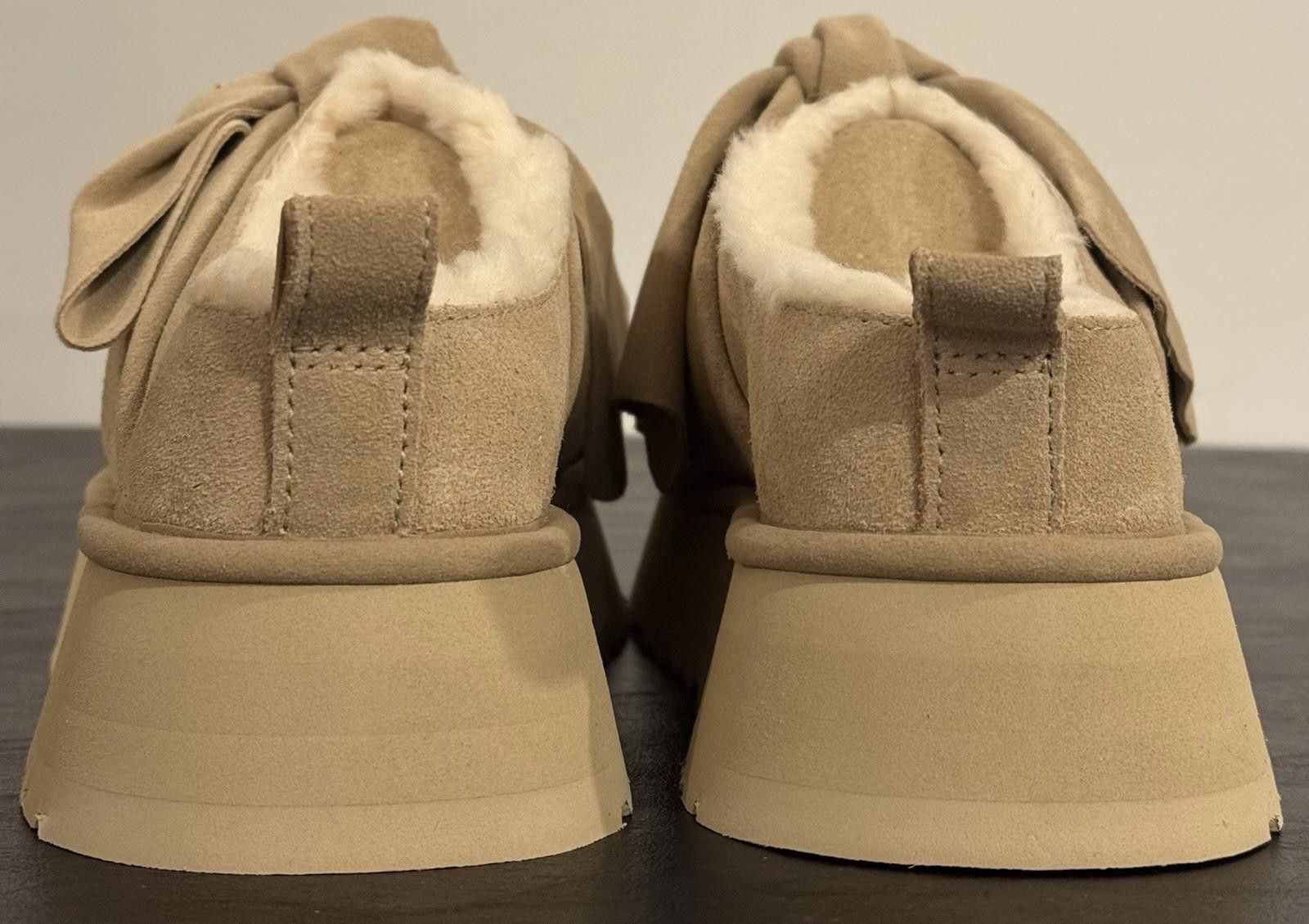 Ugg Size 9 Women’s UGG Platform Slip-On Bow Slipper - Sand - Size US 9 / IT 39 - 5 Thumbnail