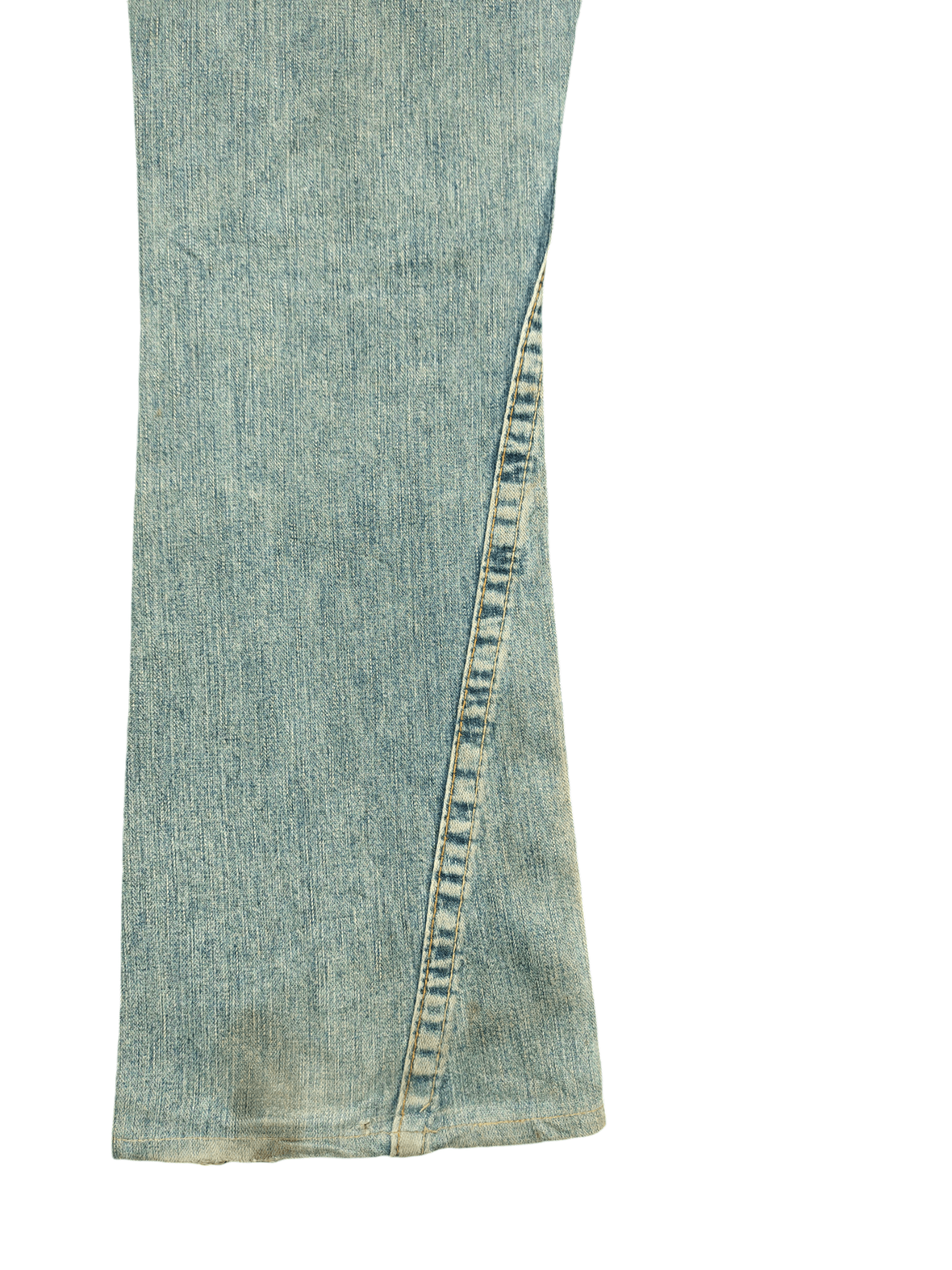 True Religion Flare Jean True Religion Leather Trim Distress Faded Bootcut Size US 31 - 19 Thumbnail