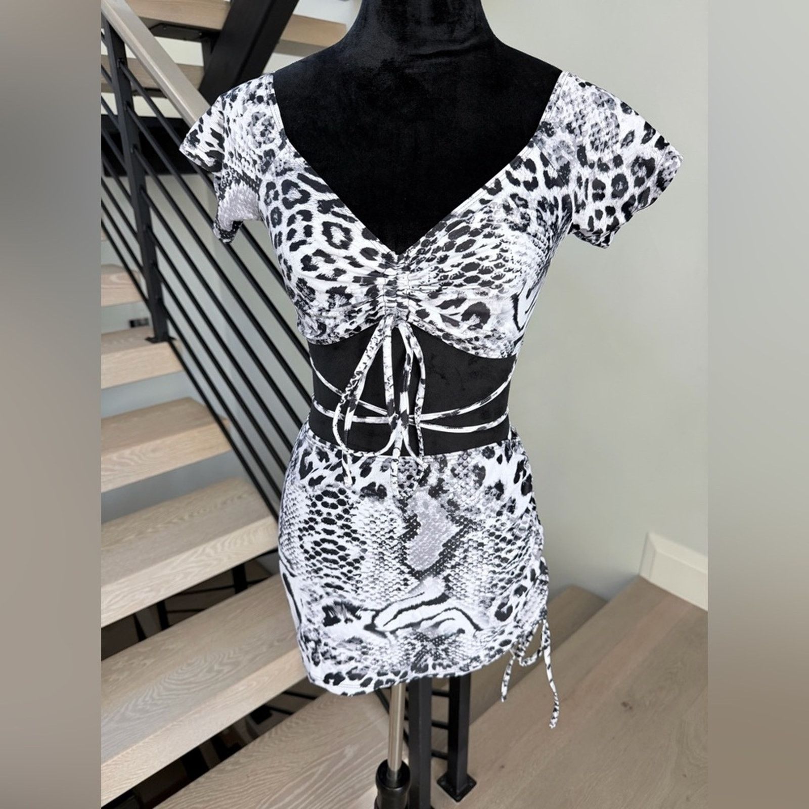 Other Snake Print 3 piece Swimsuit Swimwear Bikini Beach Set S Size ONE SIZE - 2 Thumbnail