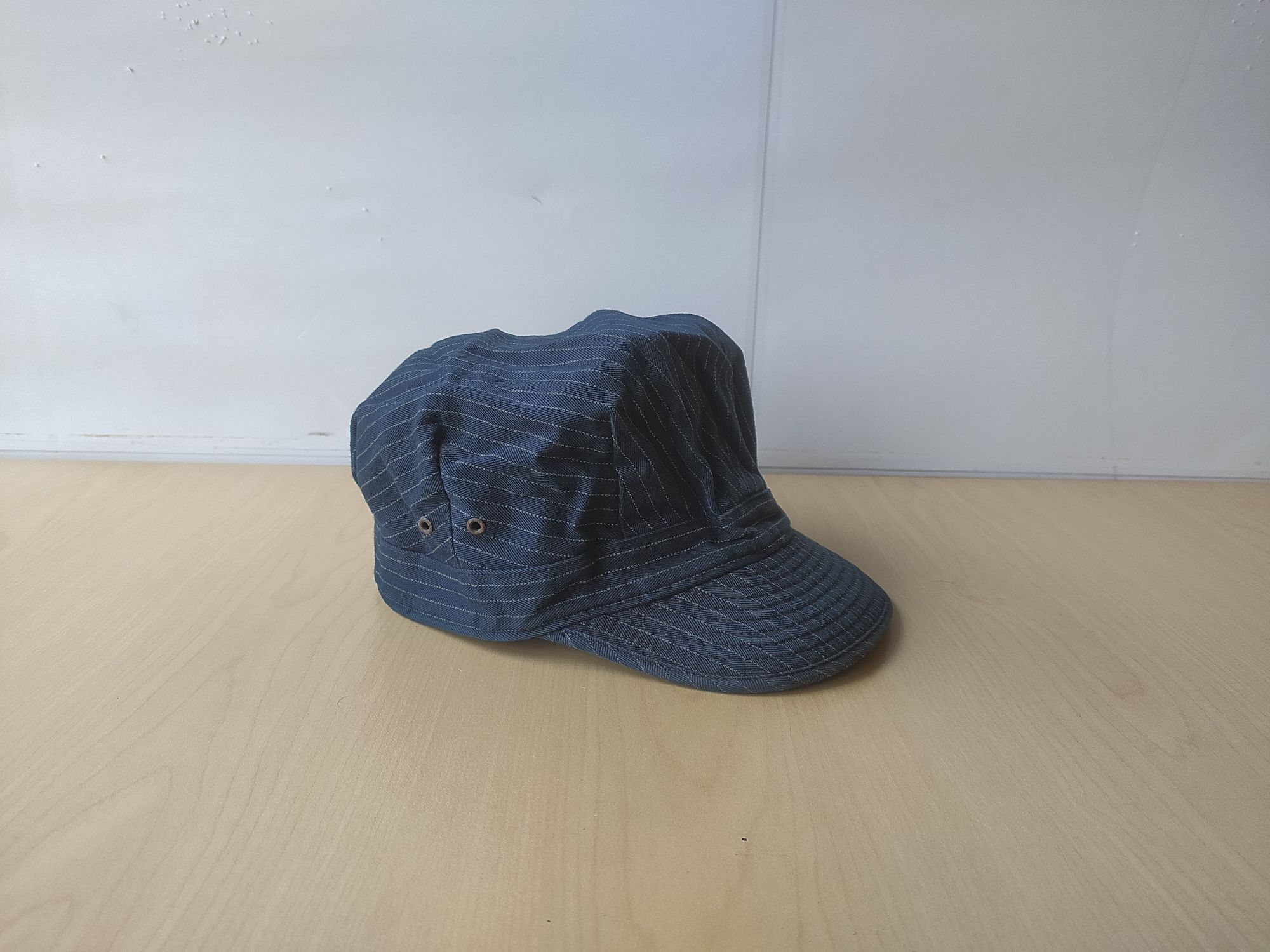 Double RL Striped Denim Newsboy Cap