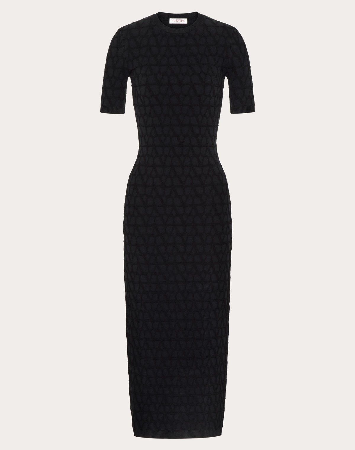 Valentino o1s1wg110525 Toile Iconographe Stretched Dress in Black Size M / US 6-8 / IT 42-44 - 1 Thumbnail