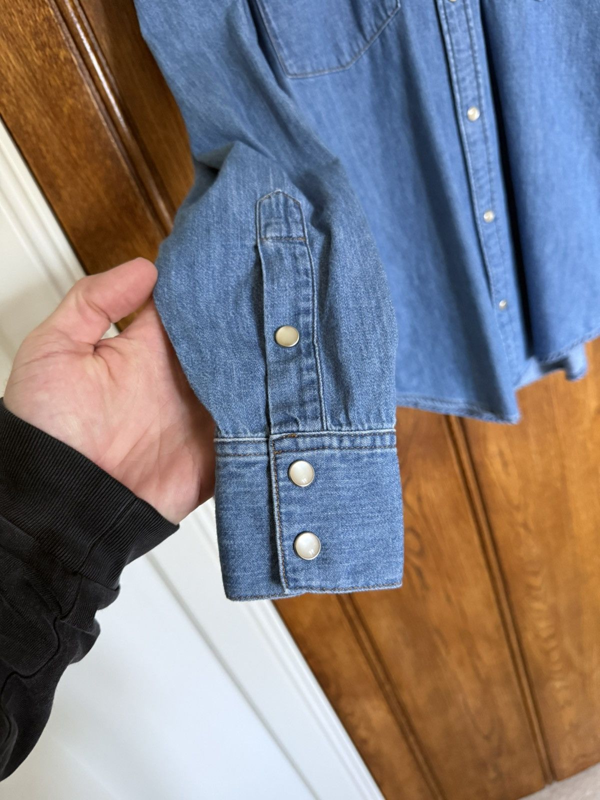 Celine FW20 Celine denim western shirt Hedi Slimane M grail union Size US M / EU 48-50 / 2 - 14 Thumbnail