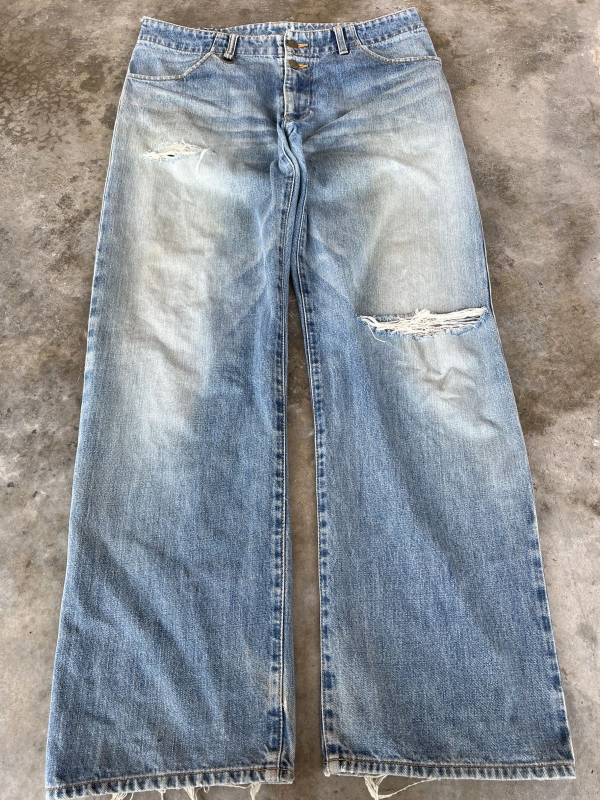If Six Was Nine × Japanese Brand × Sophnet. 💥Baggy💥Vintage Sophnet. faded Distressed Jean Size US 35 - 1 Thumbnail