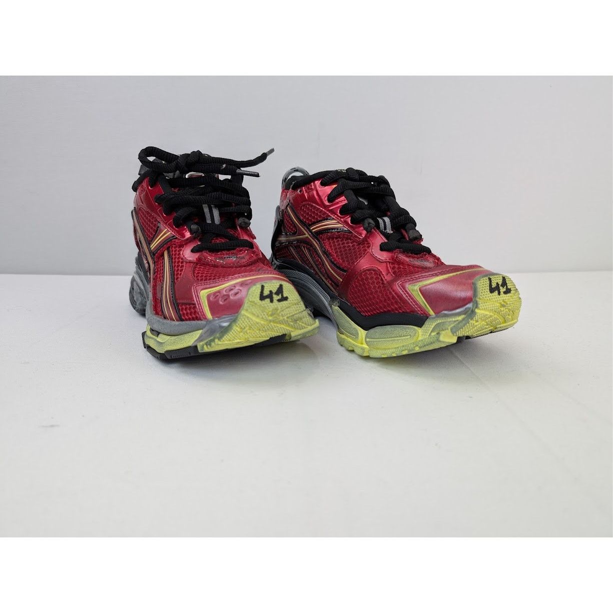 Balenciaga o1rshd1 Mesh Rubber Runner in Red/Yellow/Grey/Black Size US 8 / EU 41 - 5 Thumbnail