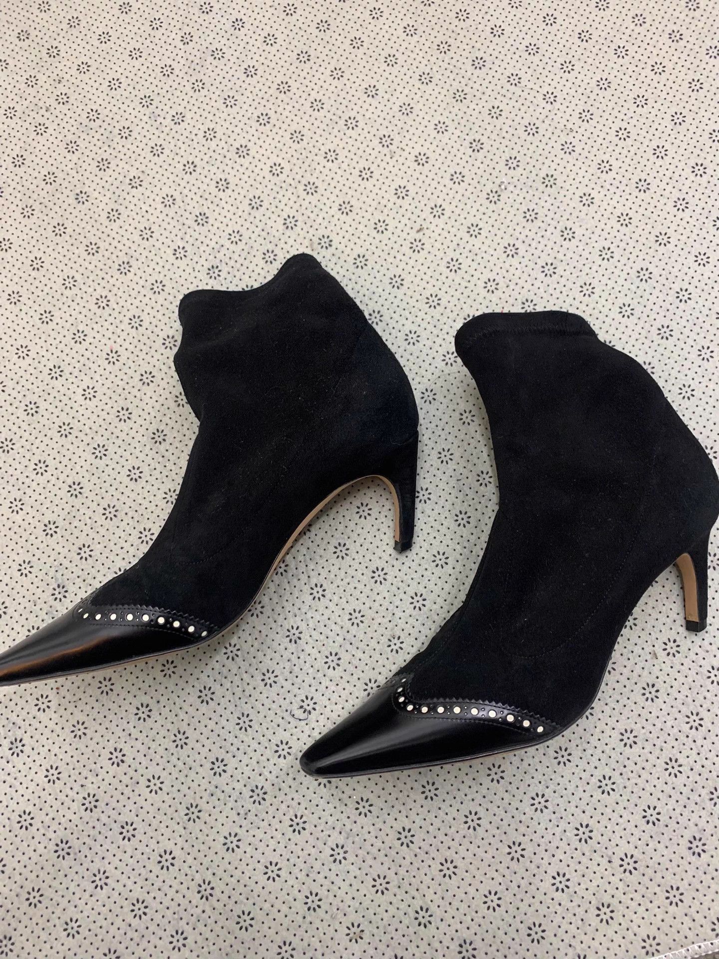 Dior Dior Black Suede Leather Paneled High Heel Boots Size US 6 / IT 36 - 2 Thumbnail