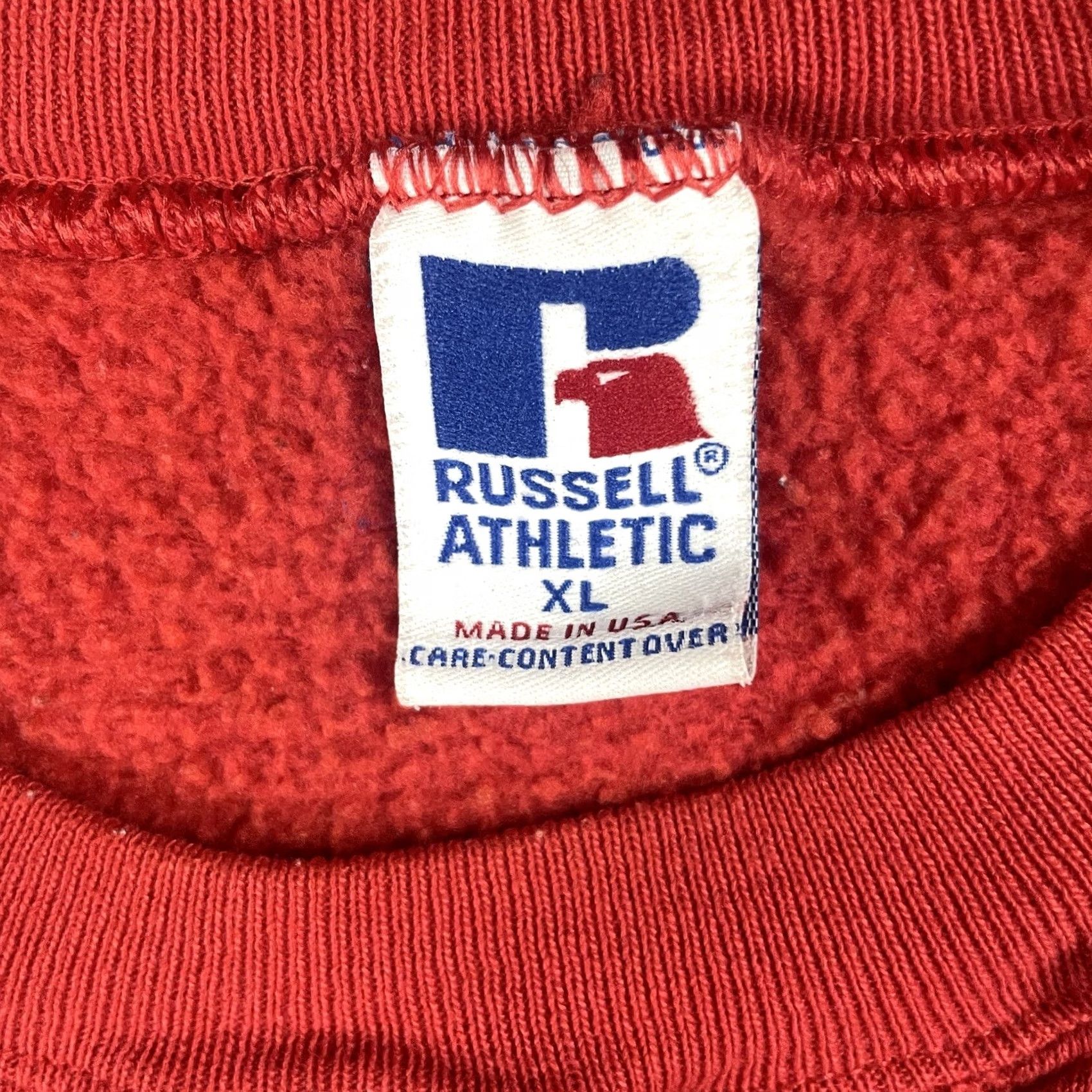 Russell Athletic VINTAGE Russell Athletic Sweatshirt Adult XL Red Crew Neck Pullover Mens Distressed Grunge USA Classic Size US XL / EU 56 / 4 - 4 Thumbnail