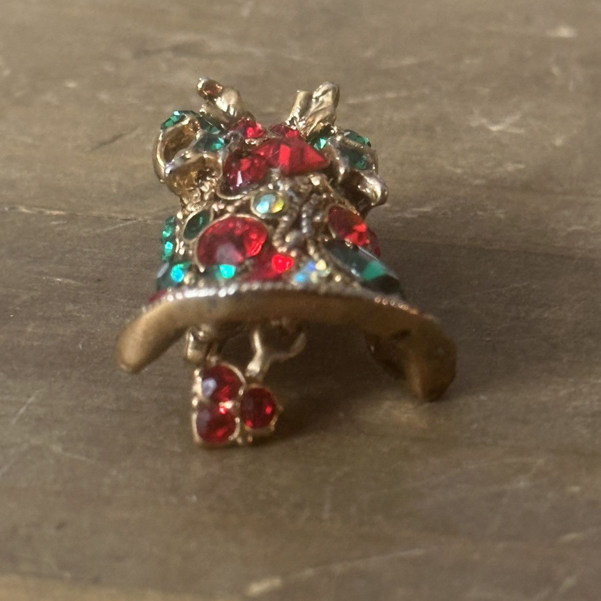 Vintage Vintage Christmas rhinestone bell brooch Size ONE SIZE - 2 Thumbnail
