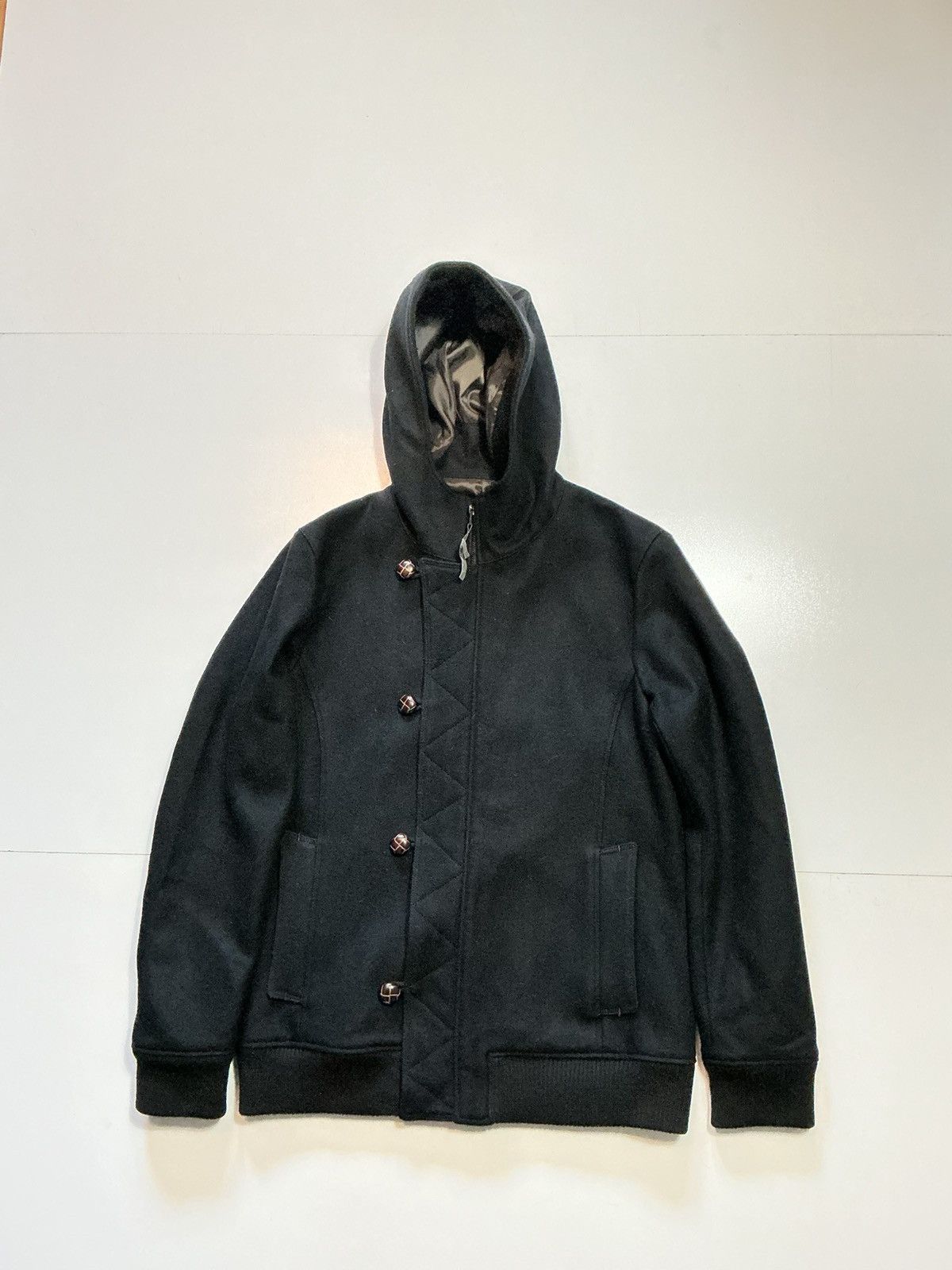 Boycott Boycott Japan Black Wool Military Zip Hooded Duffle Jacket Size US S / EU 44-46 / 1 - 1 Thumbnail