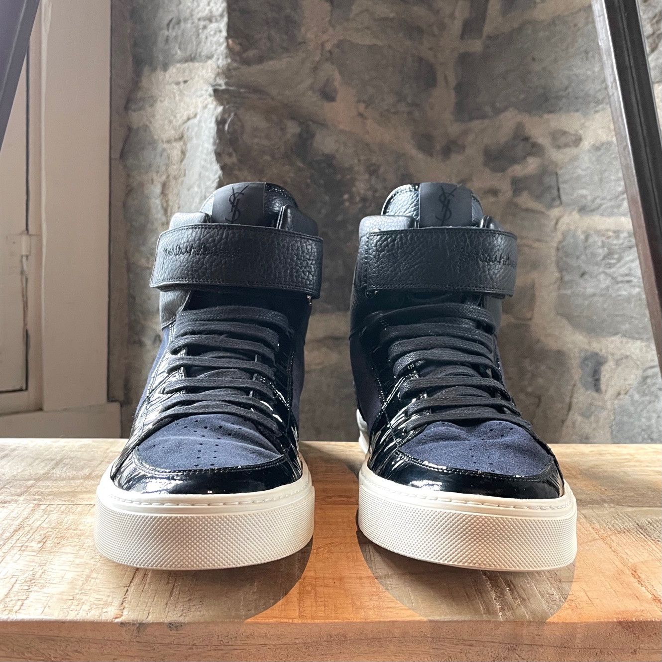 Yves Saint Laurent Yves Saint-Laurent Navy Malibu High-top Sneakers Size US 8 / EU 41 - 3 Thumbnail