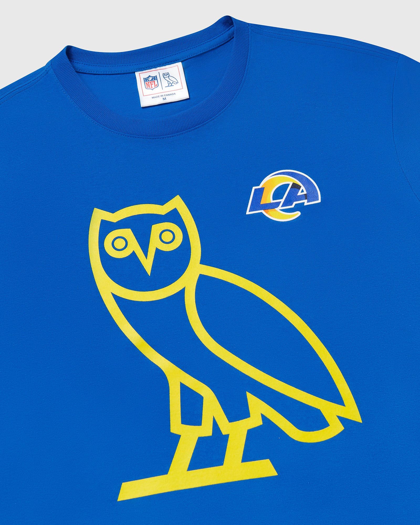 Drake *RARE* OVO x NFL Los Angeles Rams OG Owl T-Shirt Size US XXL / EU 58 / 5 - 6 Thumbnail
