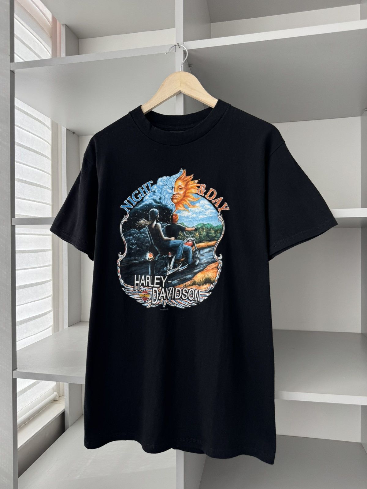 Harley Davidson × Vintage Harley Davidson HD Vintage Day and Night 1998 1999 Tee Size US M / EU 48-50 / 2 - 2 Thumbnail