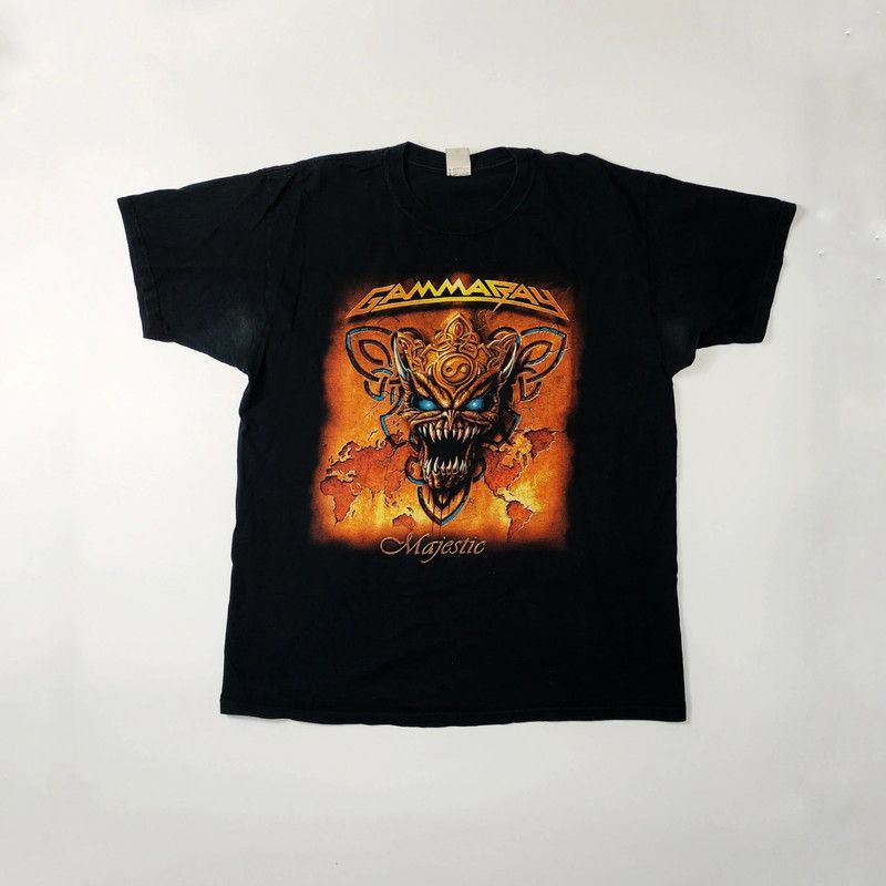 image of Band Tees x Rock Tees Gamma Ray Tour 2005 Men's Vintage T-Shirt in Black Orange (Size XL)